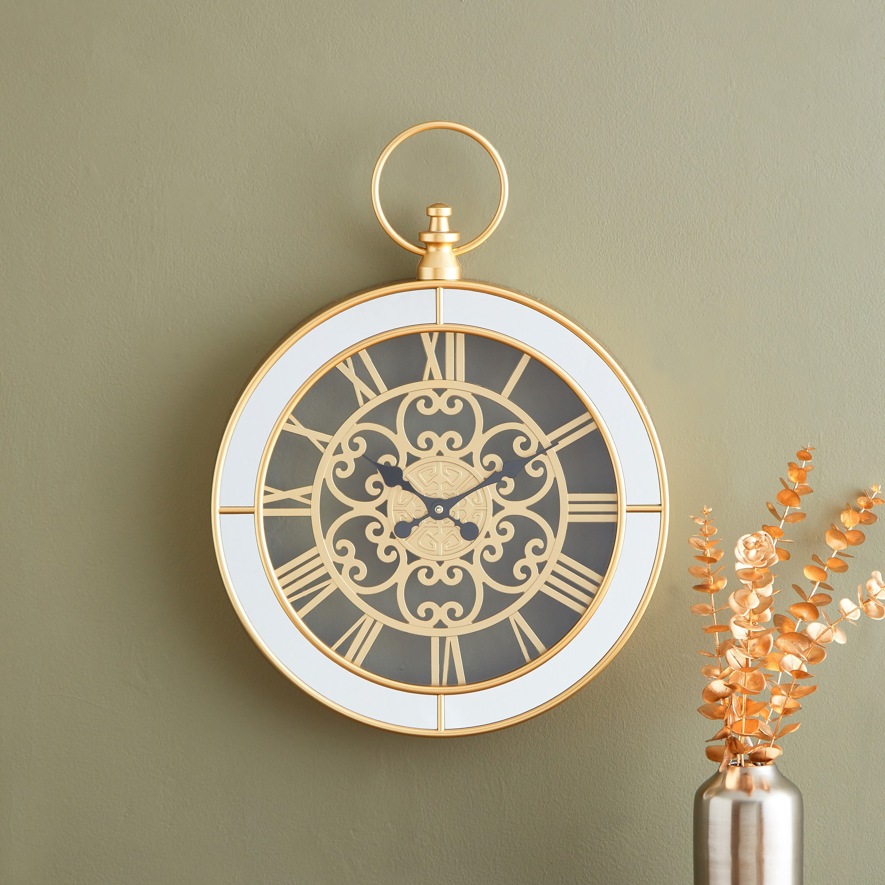 ساعة حائط بلاستيك من هارفي - 43x5.5x58 سم-hbxdiningroom-decorandaccessories-clocks-image-1