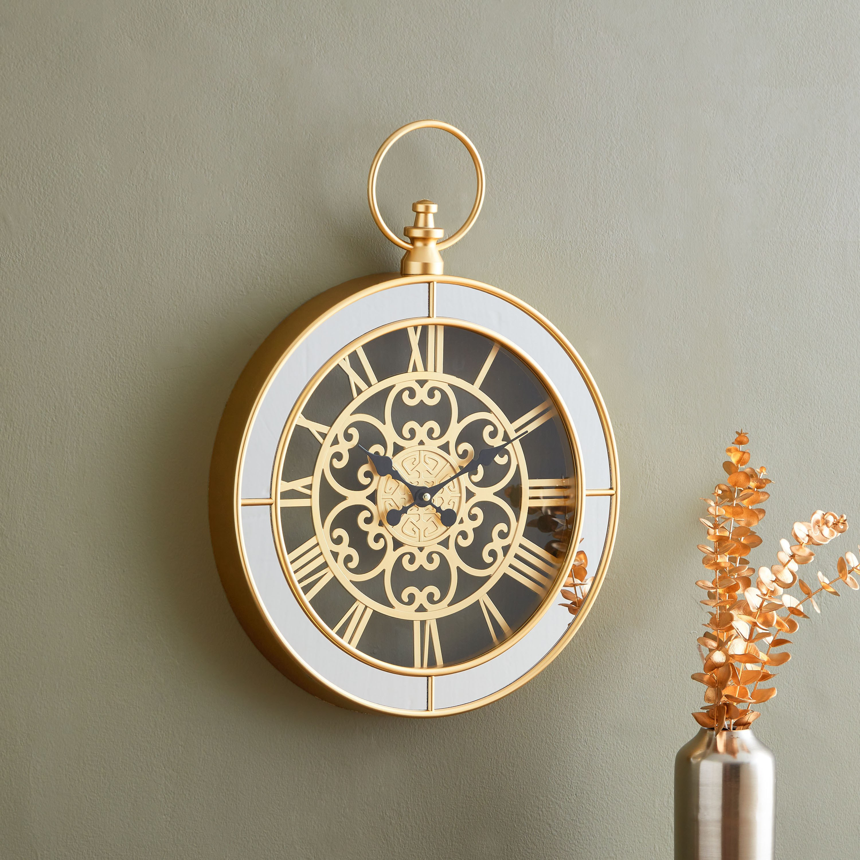 ساعة حائط بلاستيك من هارفي - 43x5.5x58 سم-hbxdiningroom-decorandaccessories-clocks-image-2