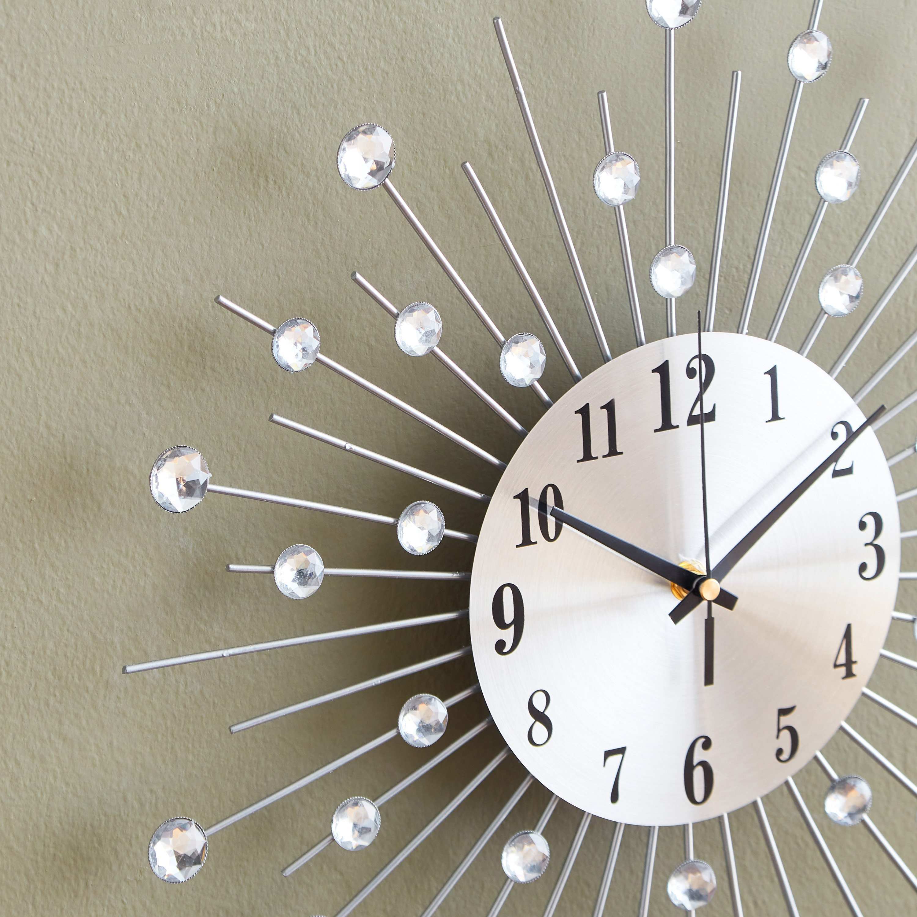 ساعة حائط معدن وكريستال من هارفي - 40 سم-hbxdiningroom-decorandaccessories-clocks-image-3