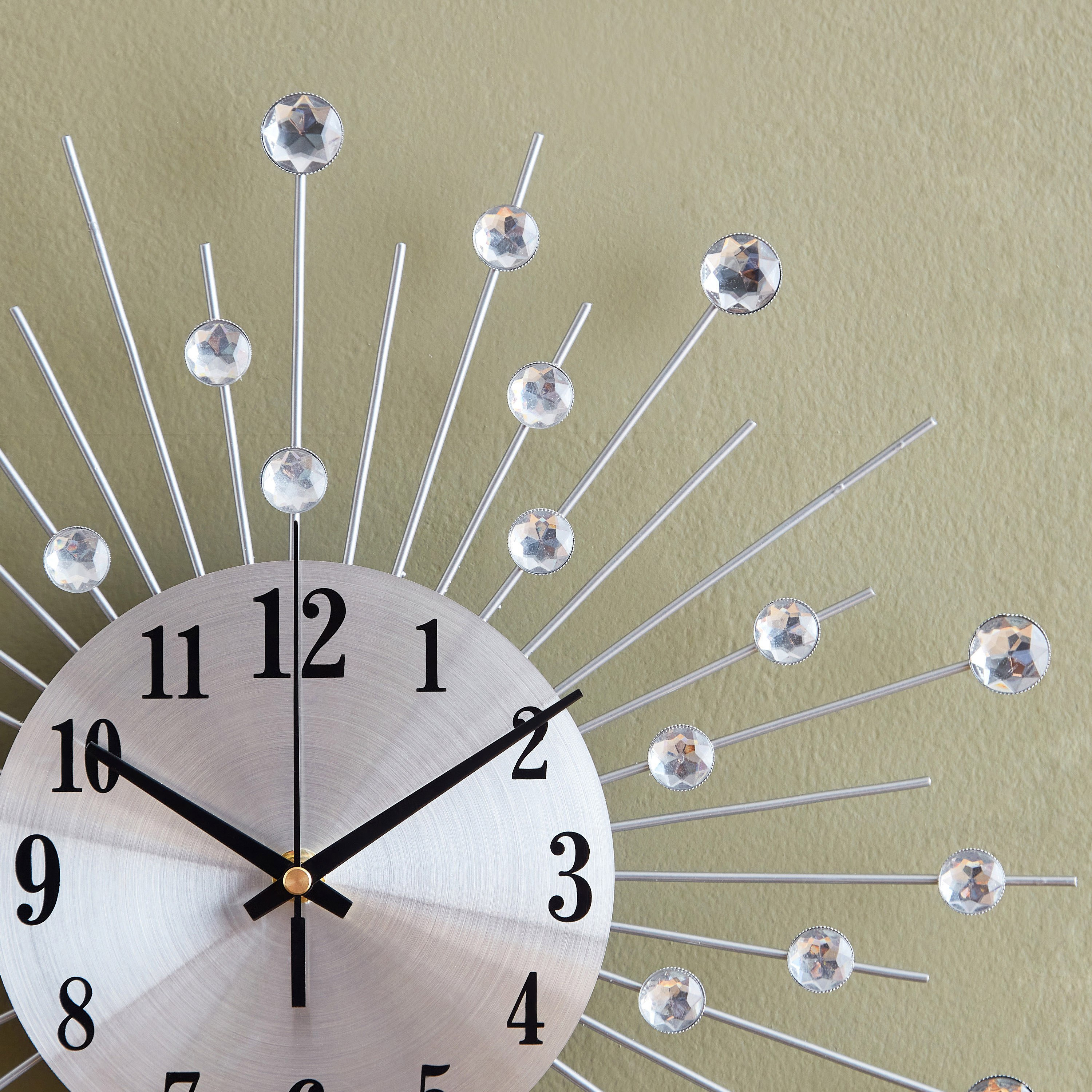 ساعة حائط معدن وكريستال من هارفي - 40 سم-hbxdiningroom-decorandaccessories-clocks-image-4