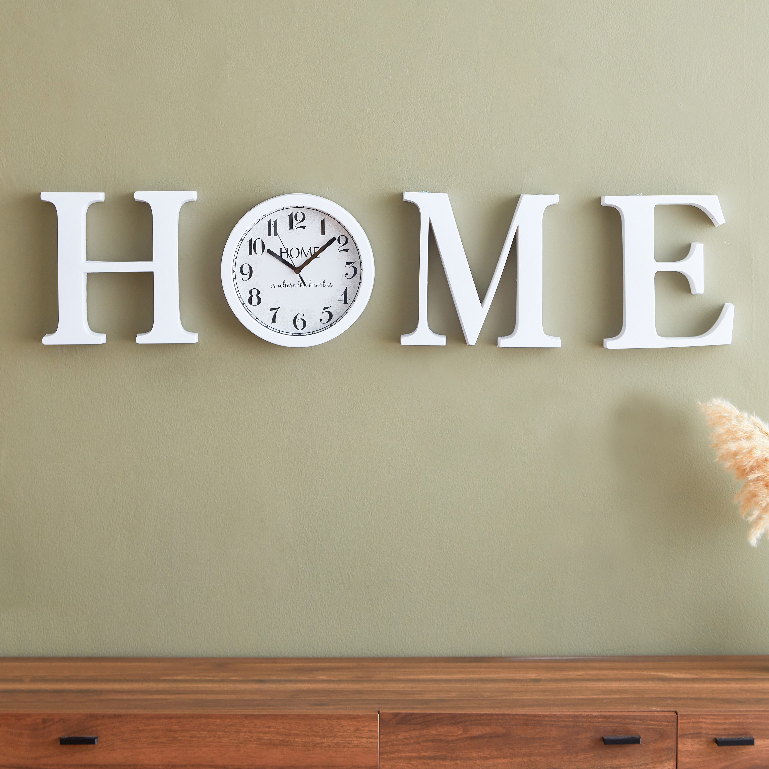 ساعة حائط بتصميم كلمة هوم من هارفي - 44x4x45.5 سم-hbxdiningroom-decorandaccessories-clocks-image-1