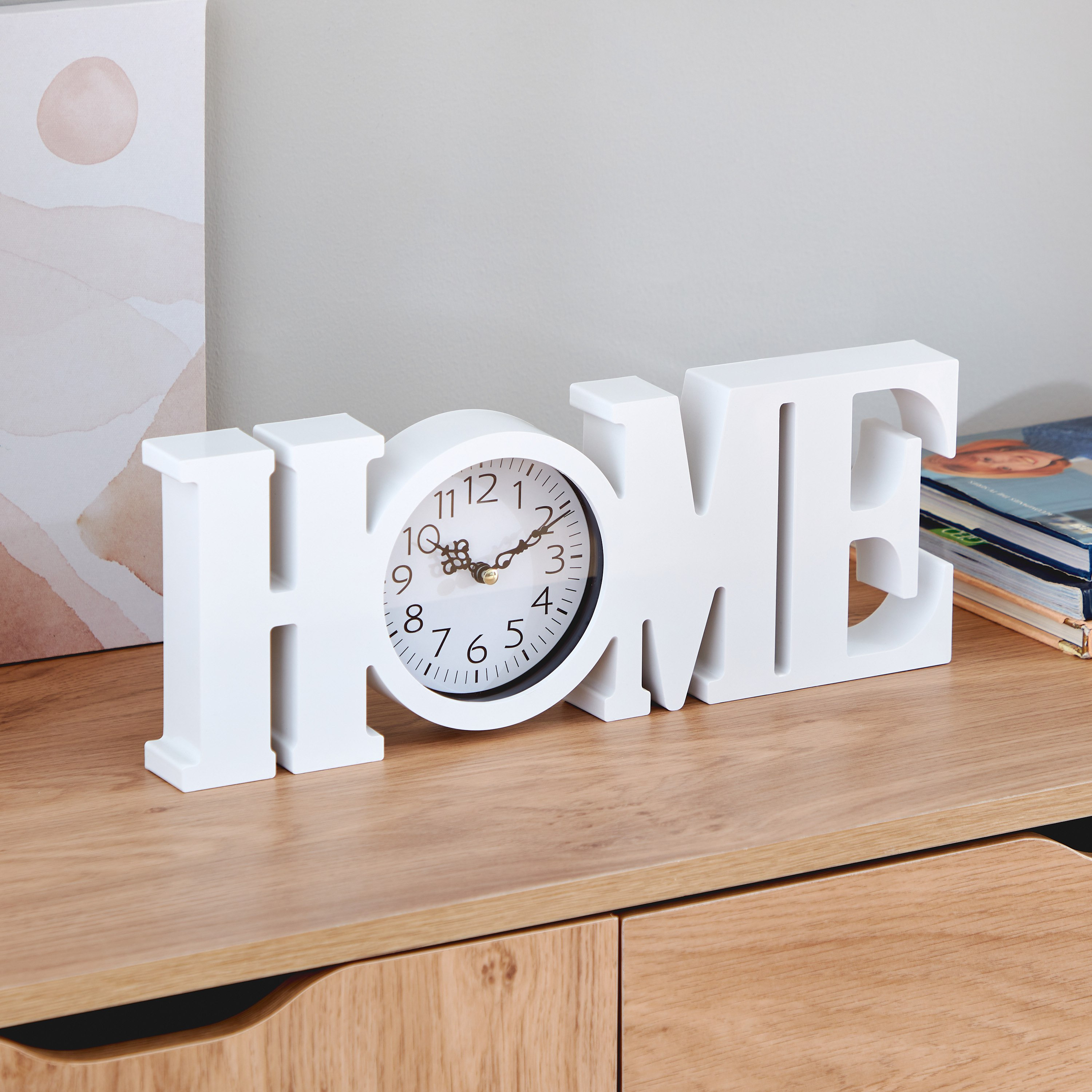 ساعة طاولة بتصميم كلمة هوم من هارفي - 38x4x14 سم-hbxdiningroom-decorandaccessories-clocks-image-2