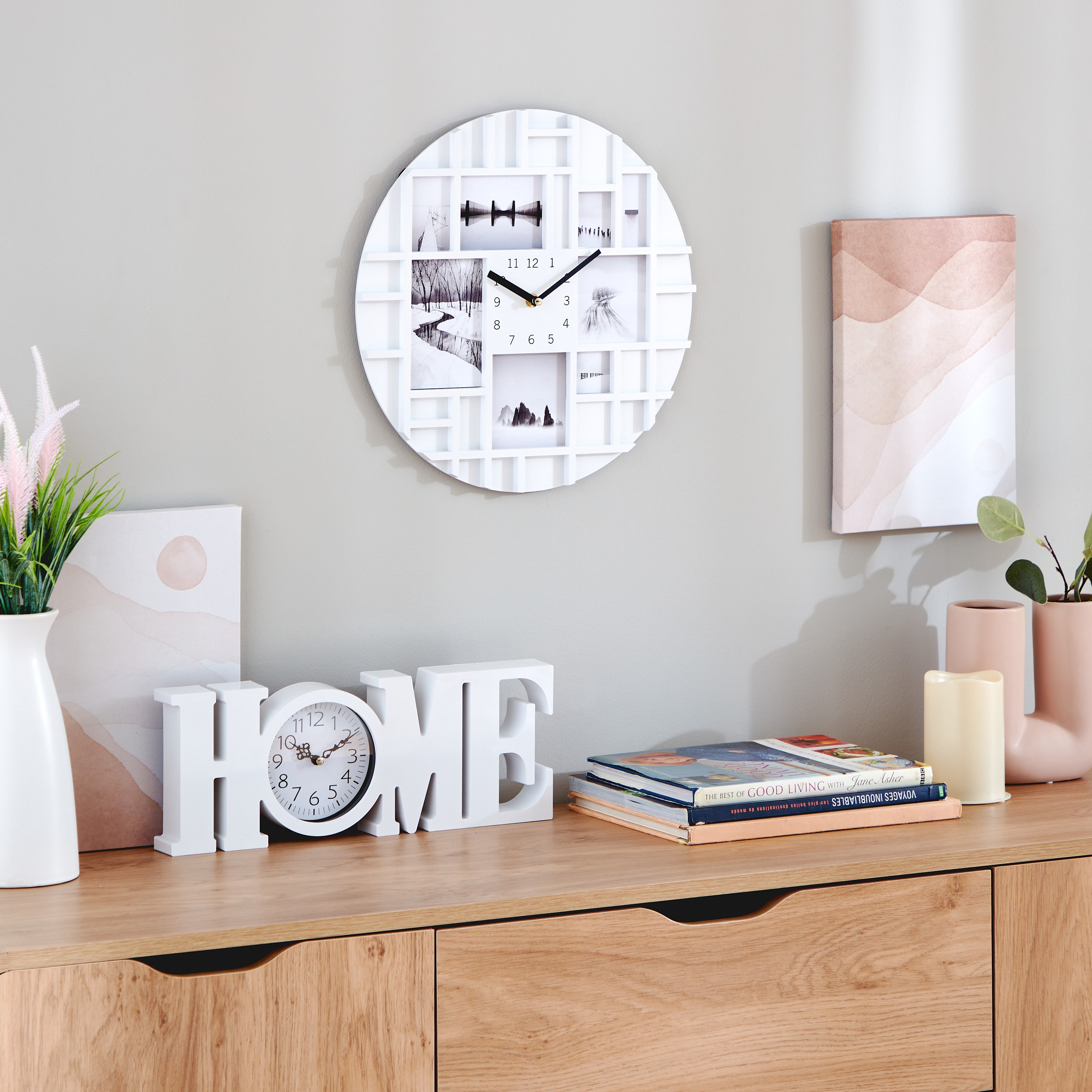 ساعة طاولة بتصميم كلمة هوم من هارفي - 38x4x14 سم-hbxdiningroom-decorandaccessories-clocks-image-5
