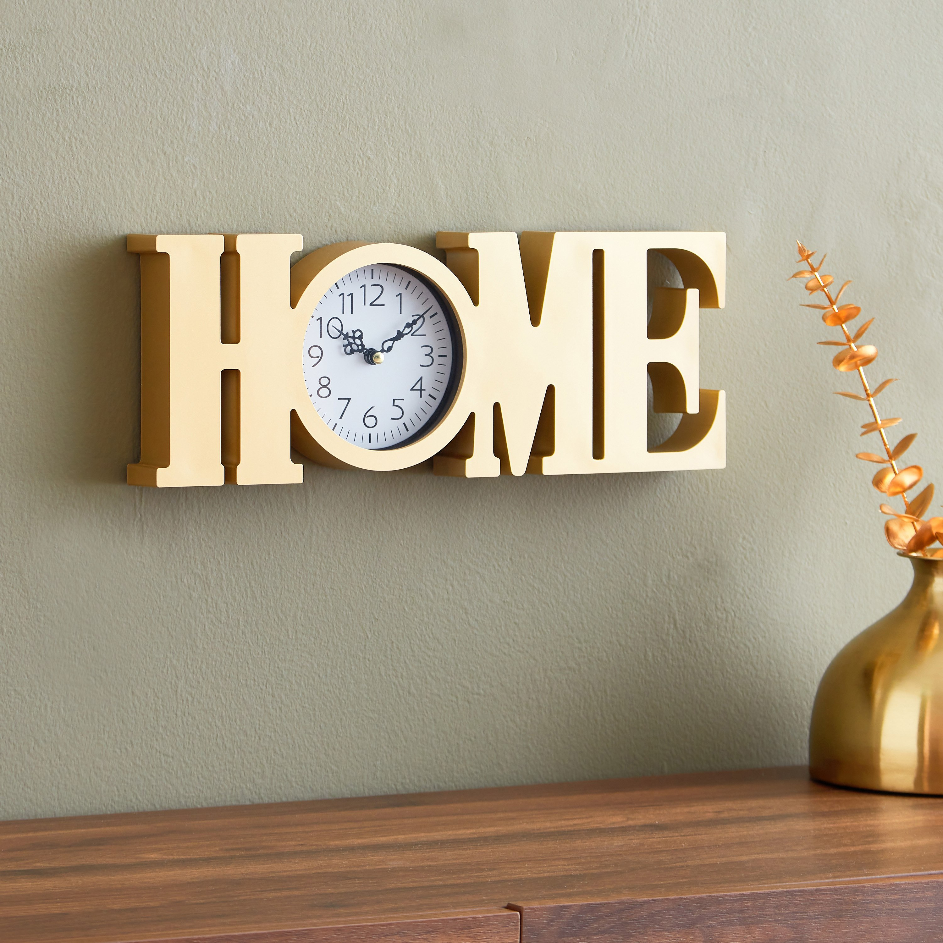 ساعة حائط بتصميم كلمة هوم من هارفي - 38x4x14 سم-hbxdiningroom-decorandaccessories-clocks-image-2