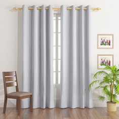 Damask Jacquard Curtain Pair - 135x300 cms