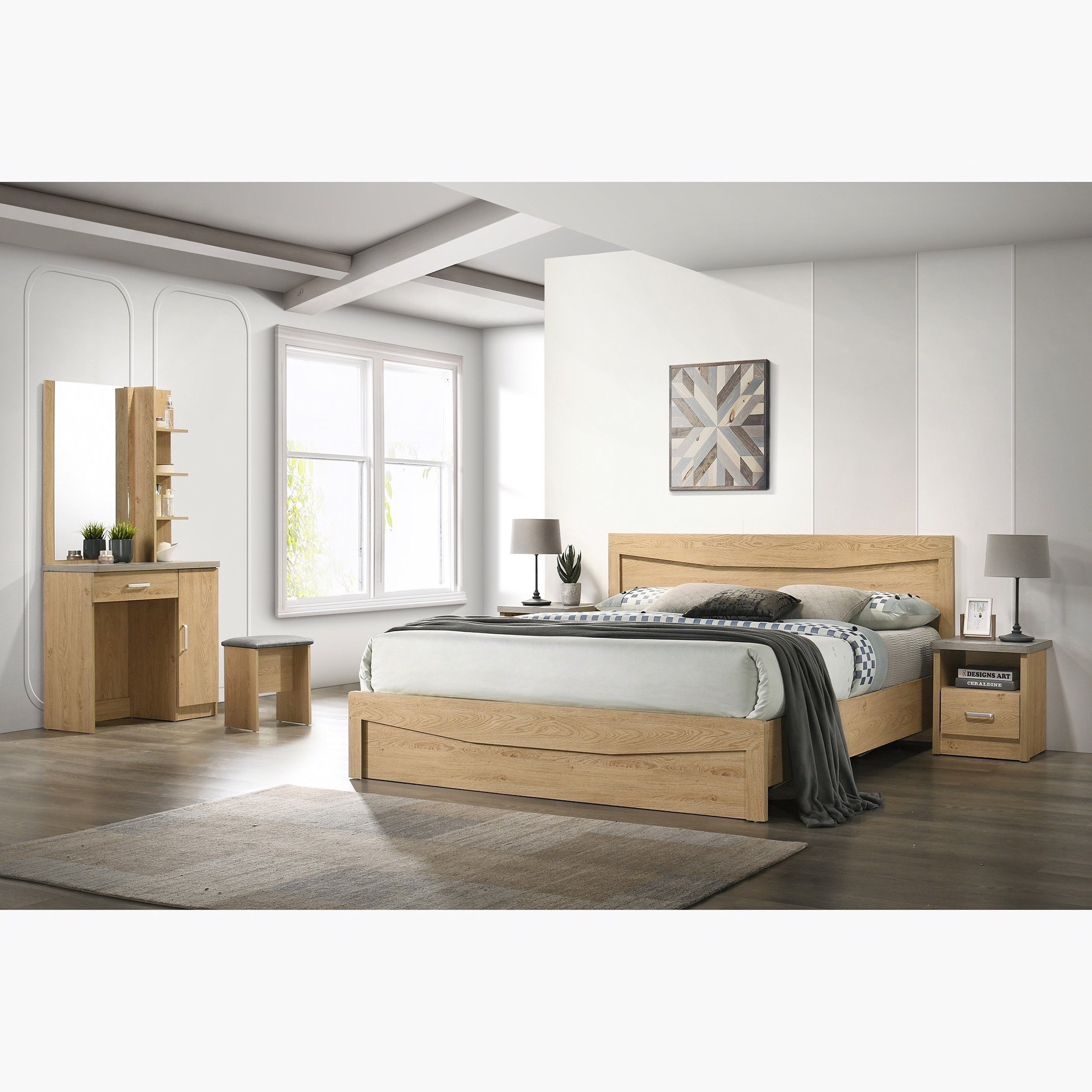 طقم غرفة نوم كينج 6 قطع - كريسنت من موڤو - 180x200 سم-hbxbedroom-bedsandbedsets-bedroomsets-king-image-1