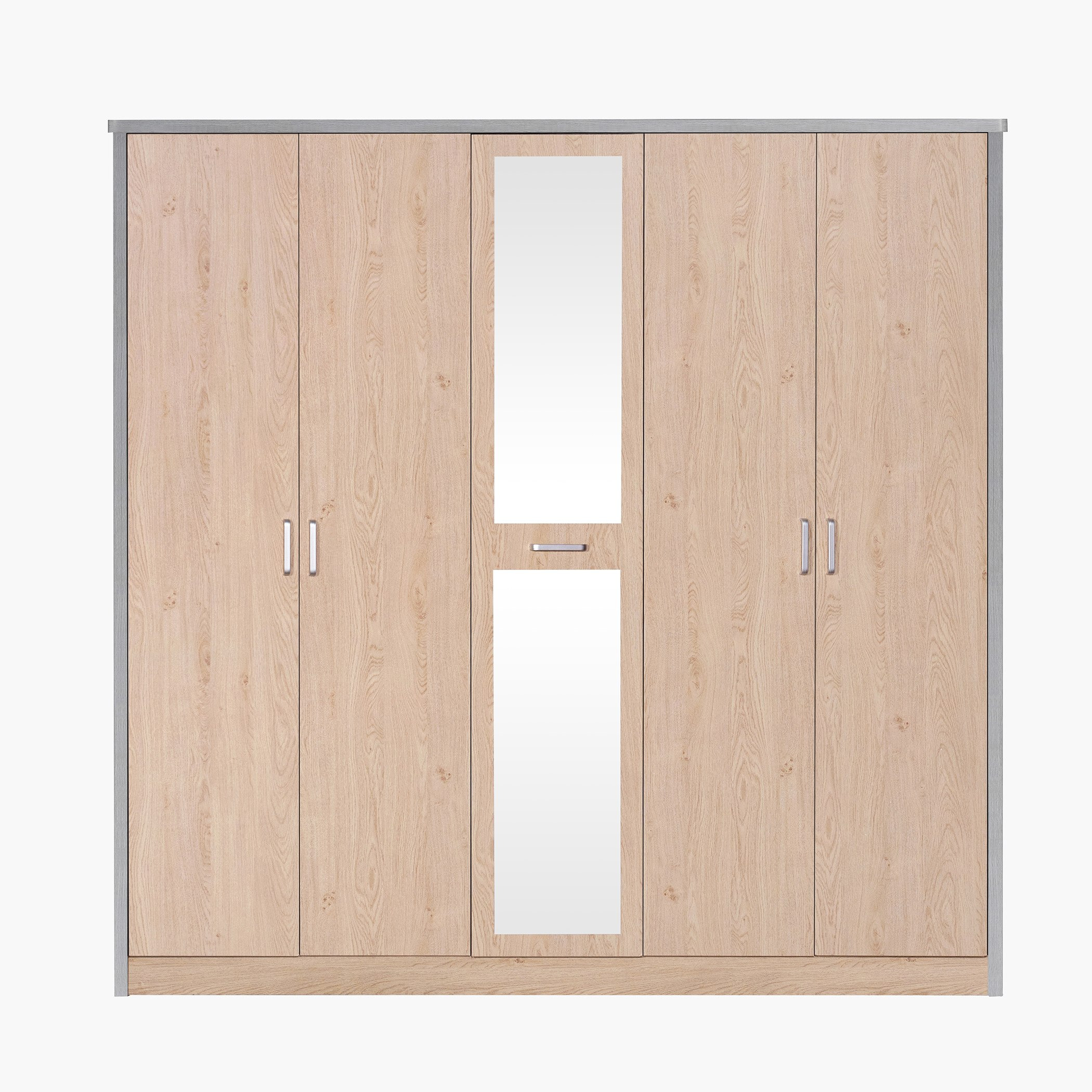 Movo Crescent 5-Door Wardrobe with Mirror-hbxfurniture-wardrobes-image-2