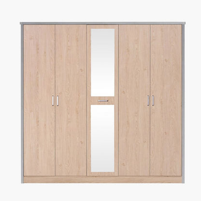 Crescent 5-Door Wardrobe with Mirror