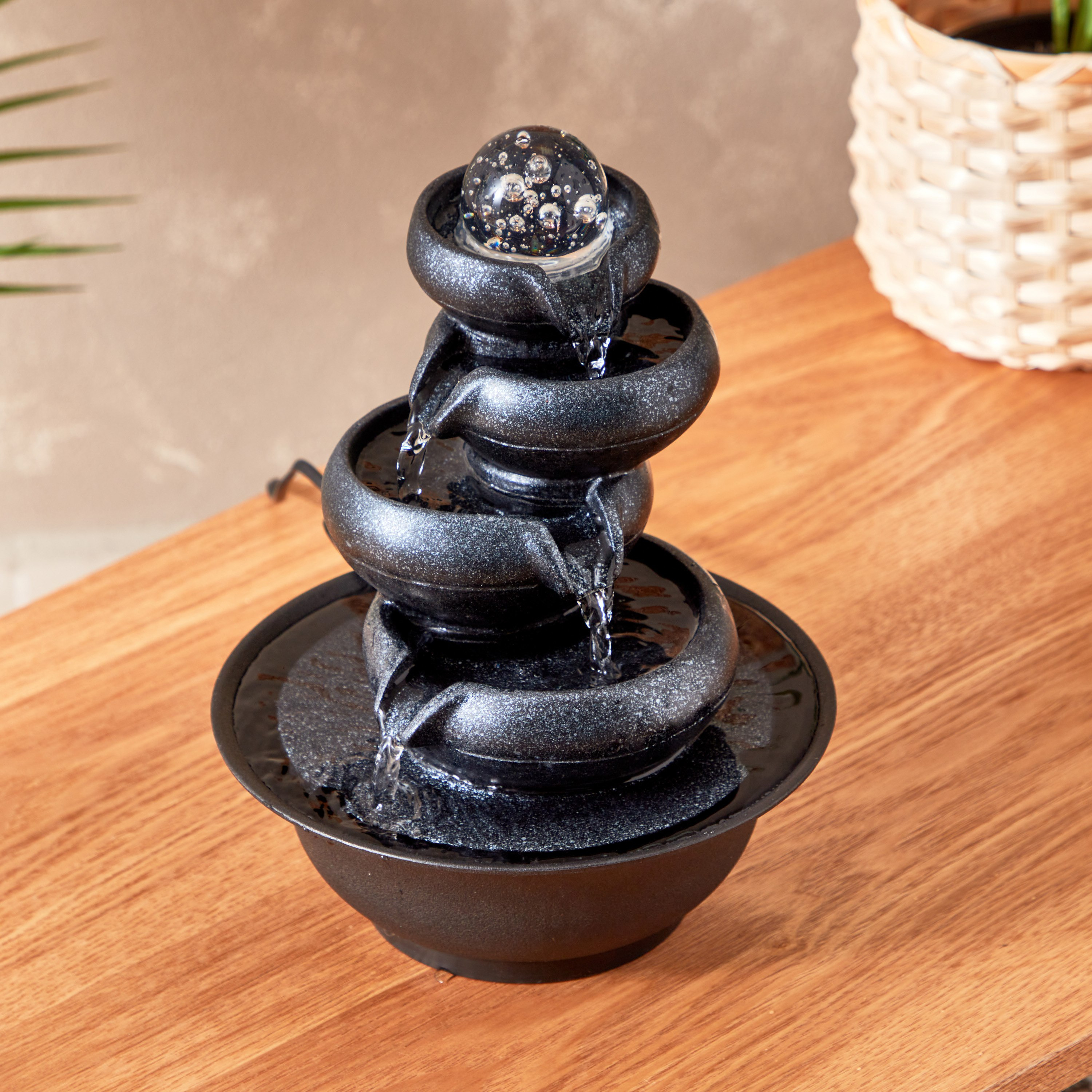Belen Modern Fountain with Crystal Ball and LED Light - 21x21x26 cm-hbxhomeware-hbxdecorandfurnishings-image-2