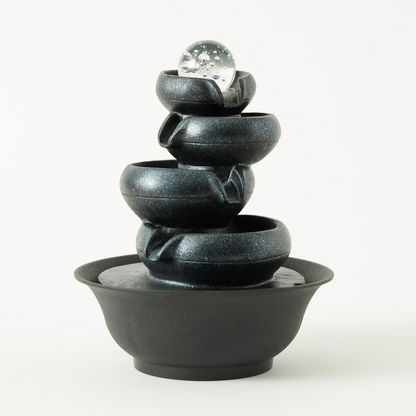 Belen Modern Fountain with Crystal Ball and LED Light - 21x21x26 cms