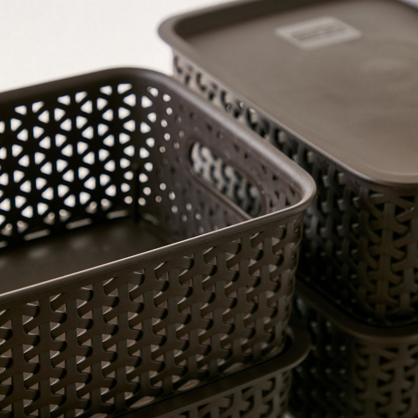 Essential 6-Piece Multi-Purpose Storage Basket with Lids - 25x20x10 cm-Organisers-image-2
