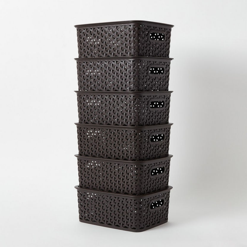 Essential 6-Piece Multi-Purpose Storage Basket with Lids - 25x20x10 cm-Organisers-image-5