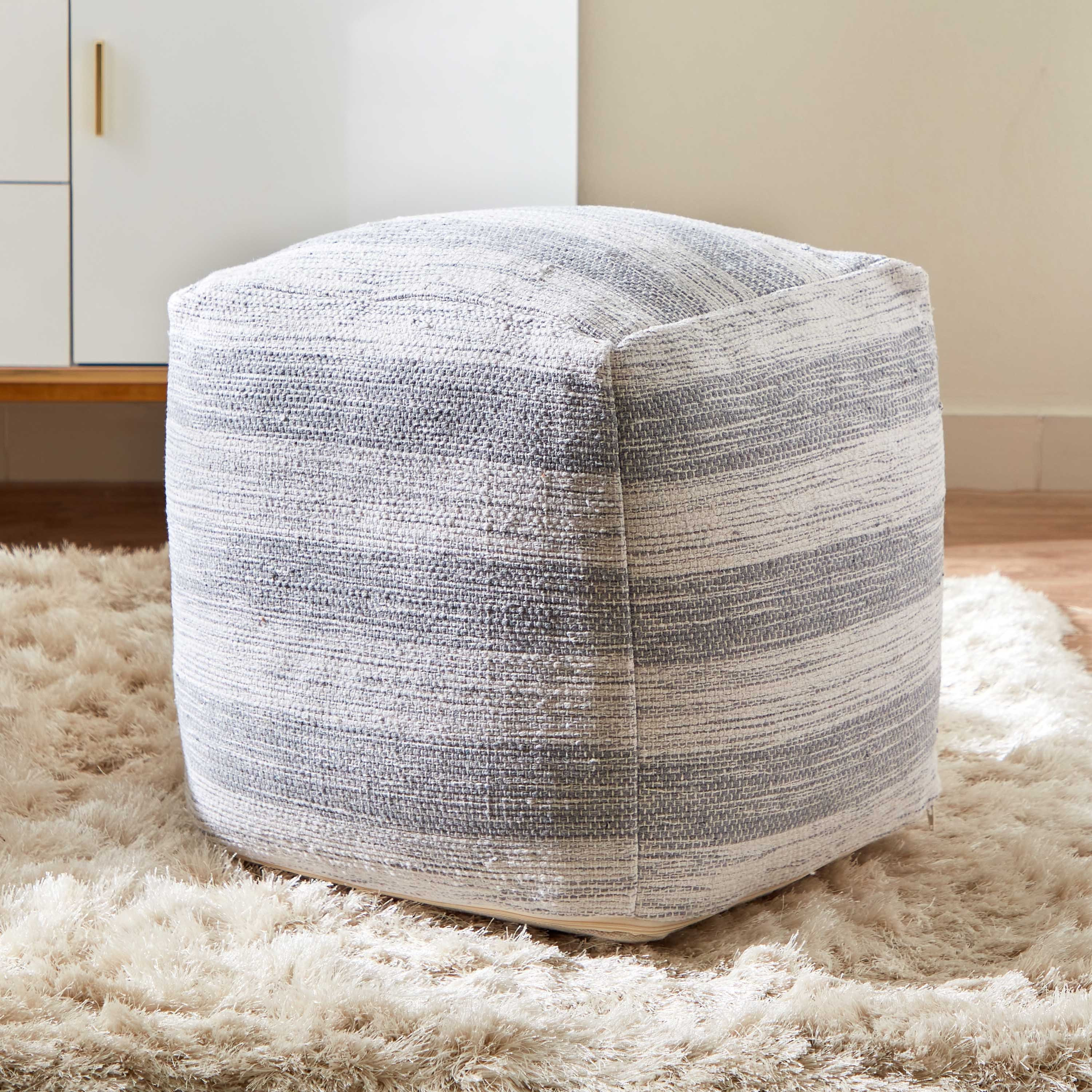 Madison Cotton Pouf - 45x45x40 cm-hbxlivingroom-sofasandarmchairs-ottomansandfootstools-image-1