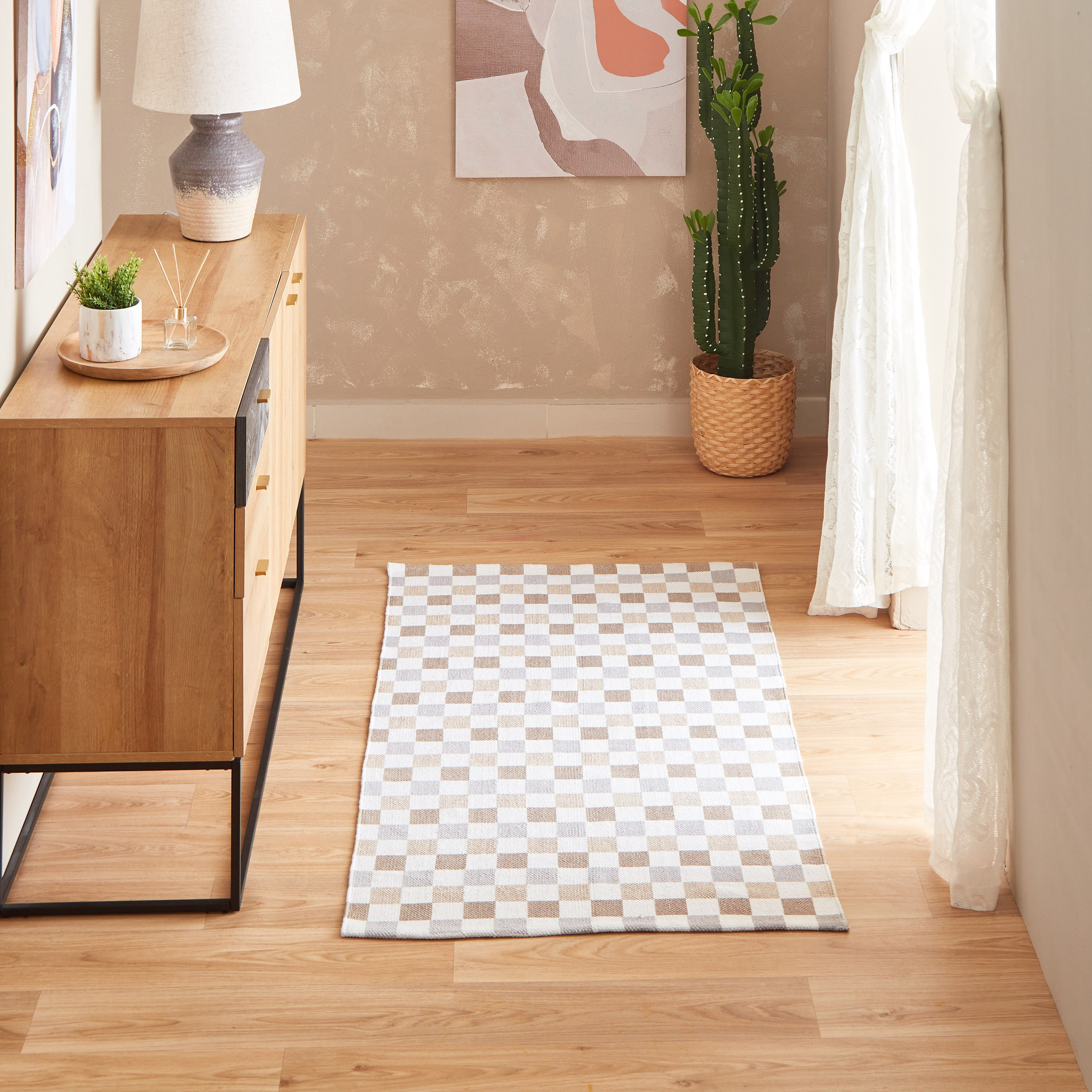 سجّادة دوري قطن من أوليفر بلوكس - 80x150 سم-hbxdecorandfurnishings-floorcoverings-rugs-image-1