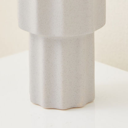 Sansa Ceramic Ribbed Vase - 11.5x11.5x20 cms