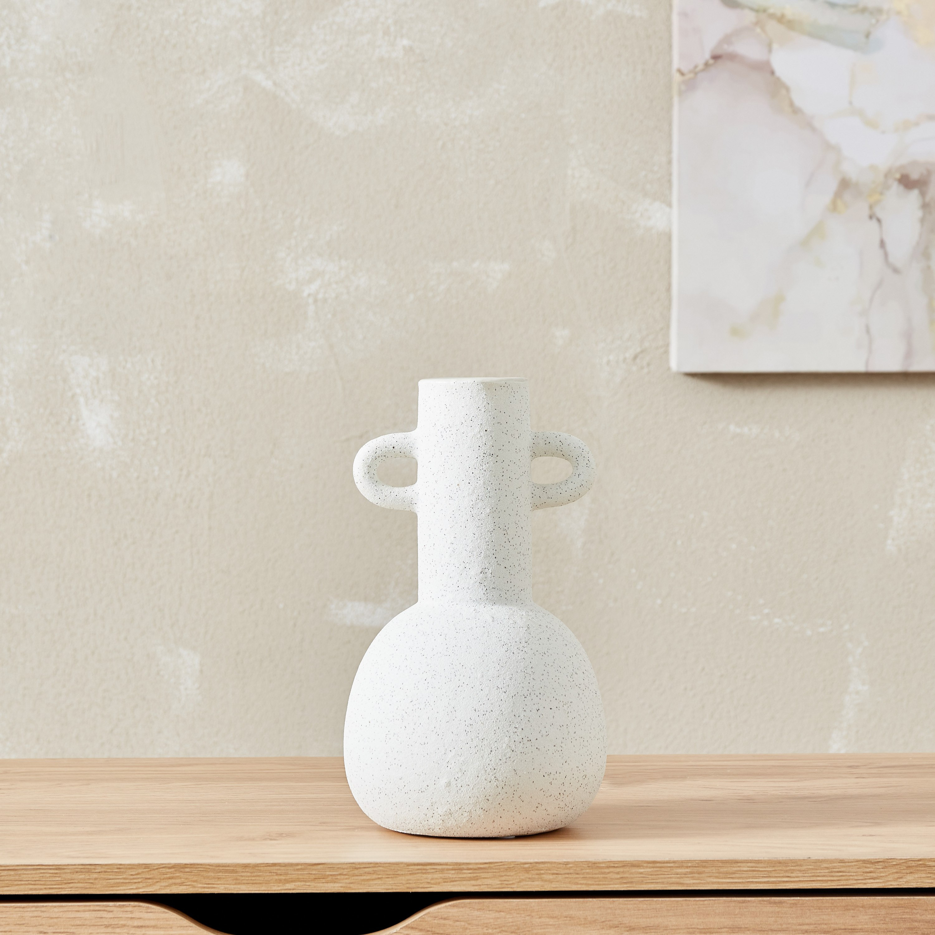 مزهرية سيراميك بمقبض من سانسا - 14x14x24 سم-hbxhomeware-hbxdecorandfurnishings-image-1