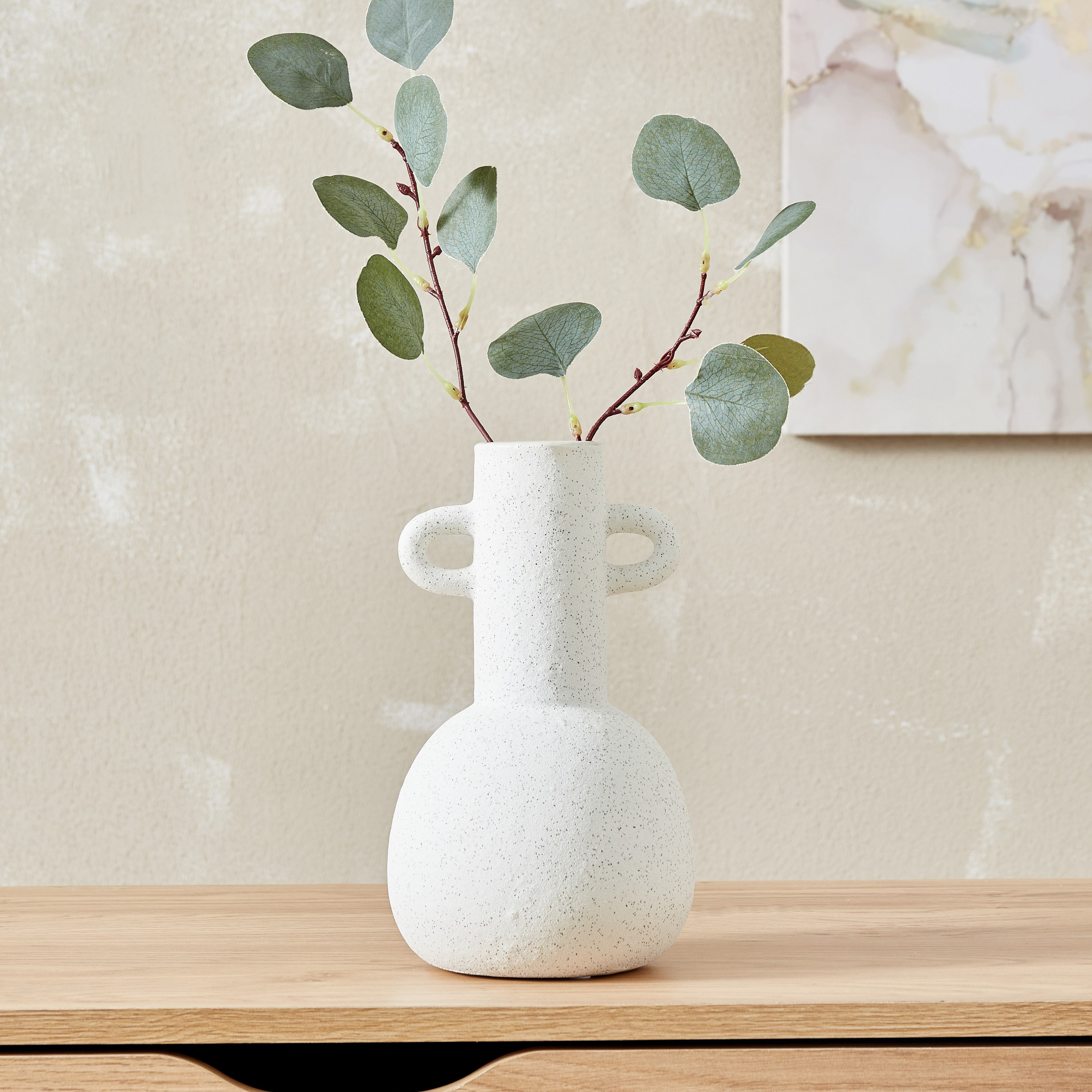 مزهرية سيراميك بمقبض من سانسا - 14x14x24 سم-hbxhomeware-hbxdecorandfurnishings-image-2