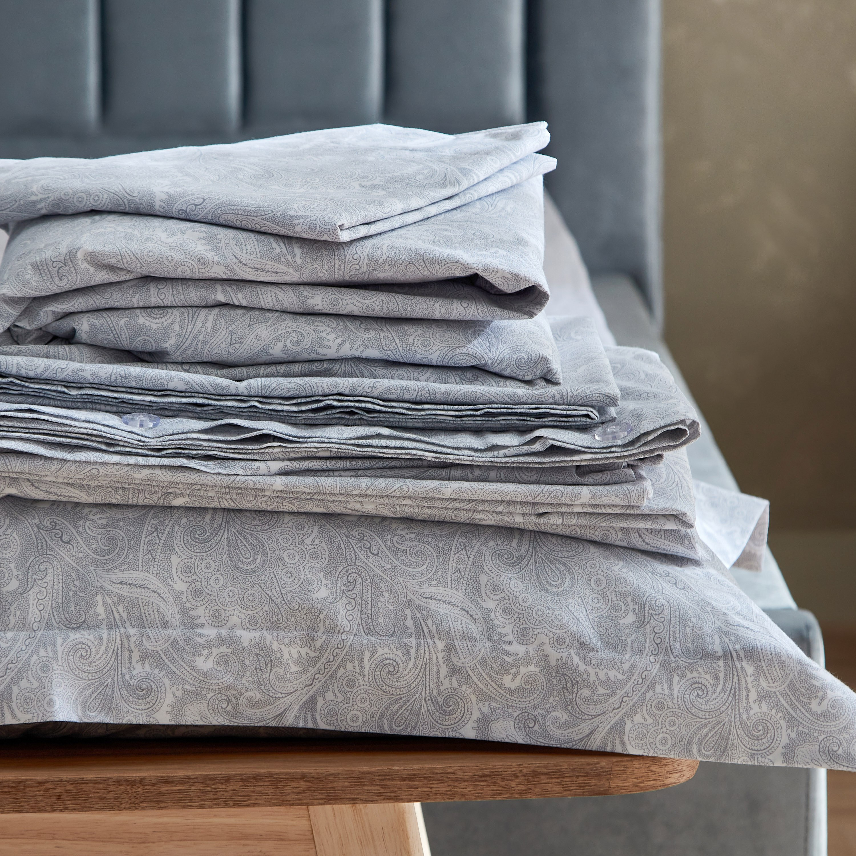 شرشف مسطح كينج/ سوبر كينج بطبعات بيزلي من فالور - 270x260 سم-hbxhomeware-hbxbedroom-image-7