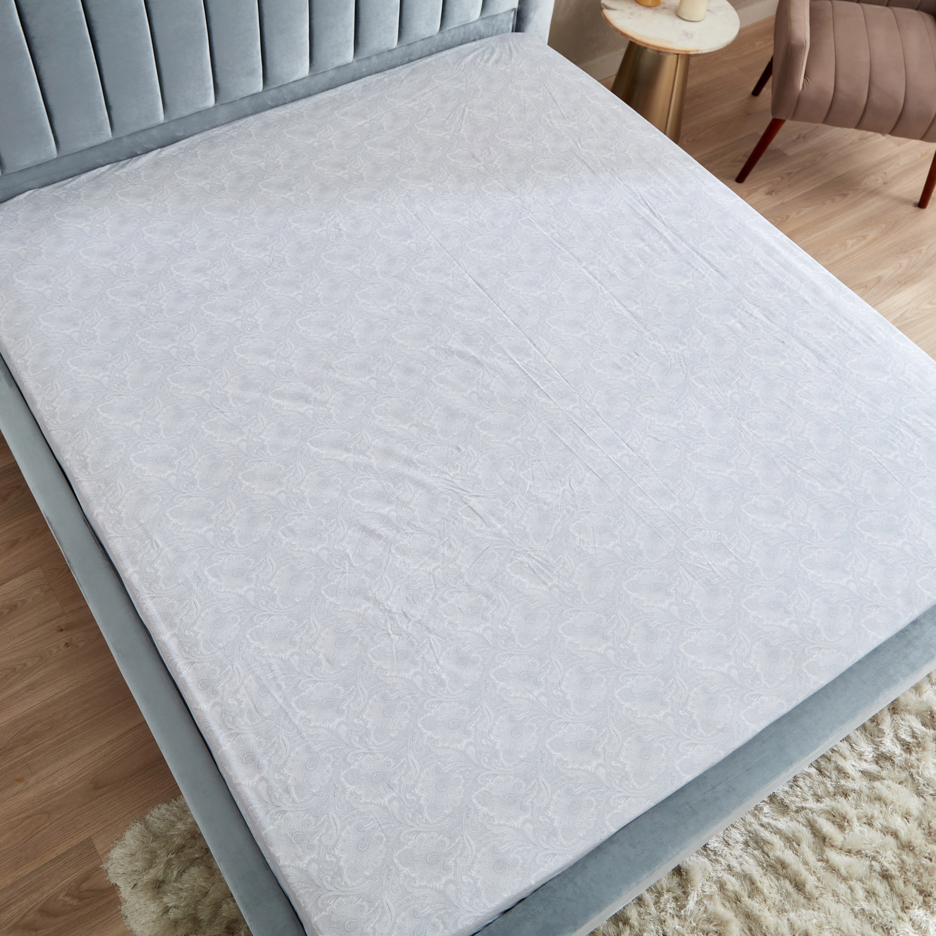 شرشف مطاطي كينج بطبعات بيزلي من فالور - 180x200+33 سم-hbxhomeware-hbxbedroom-image-3