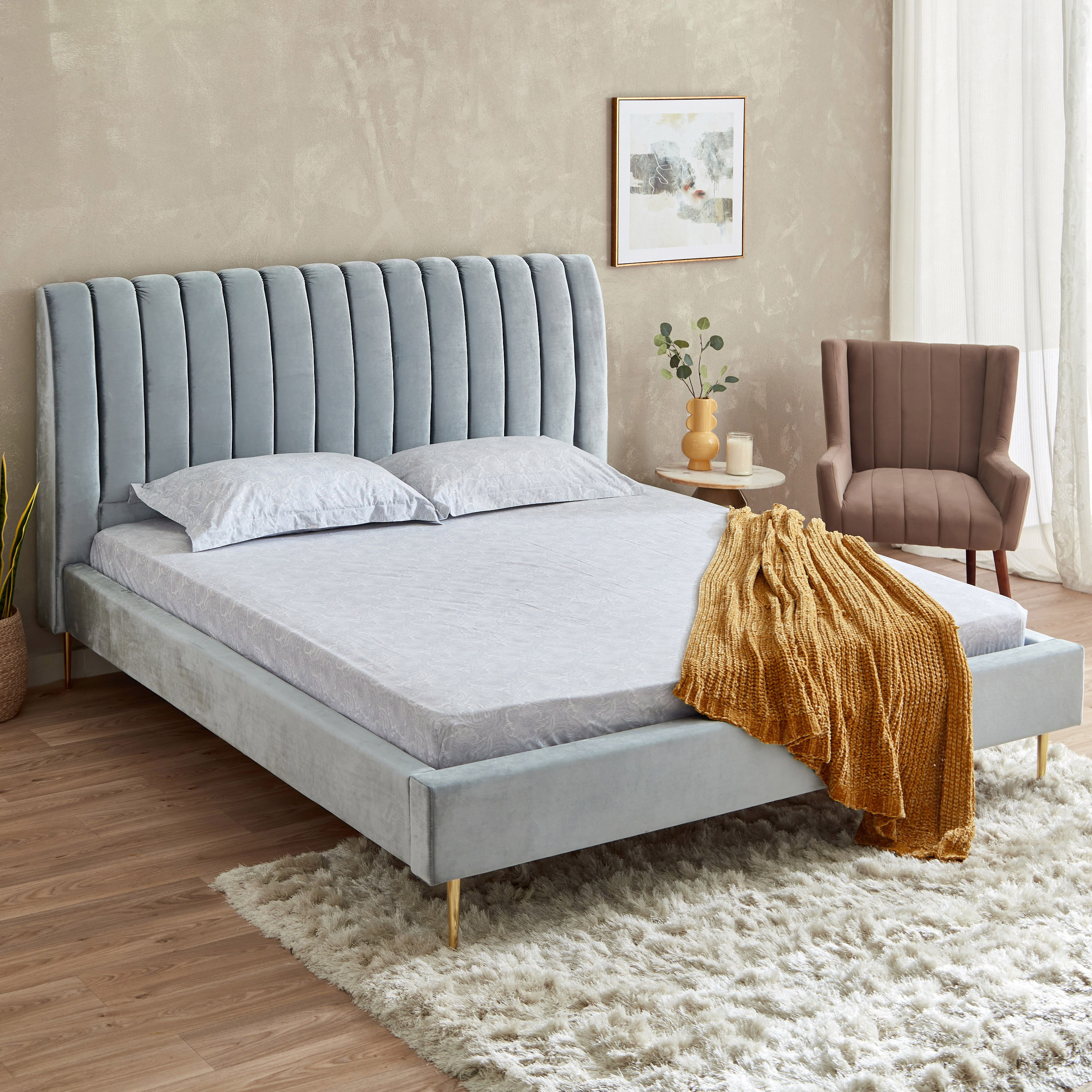 شرشف مطاطي كينج بطبعات بيزلي من فالور - 180x200+33 سم-hbxhomeware-hbxbedroom-image-7