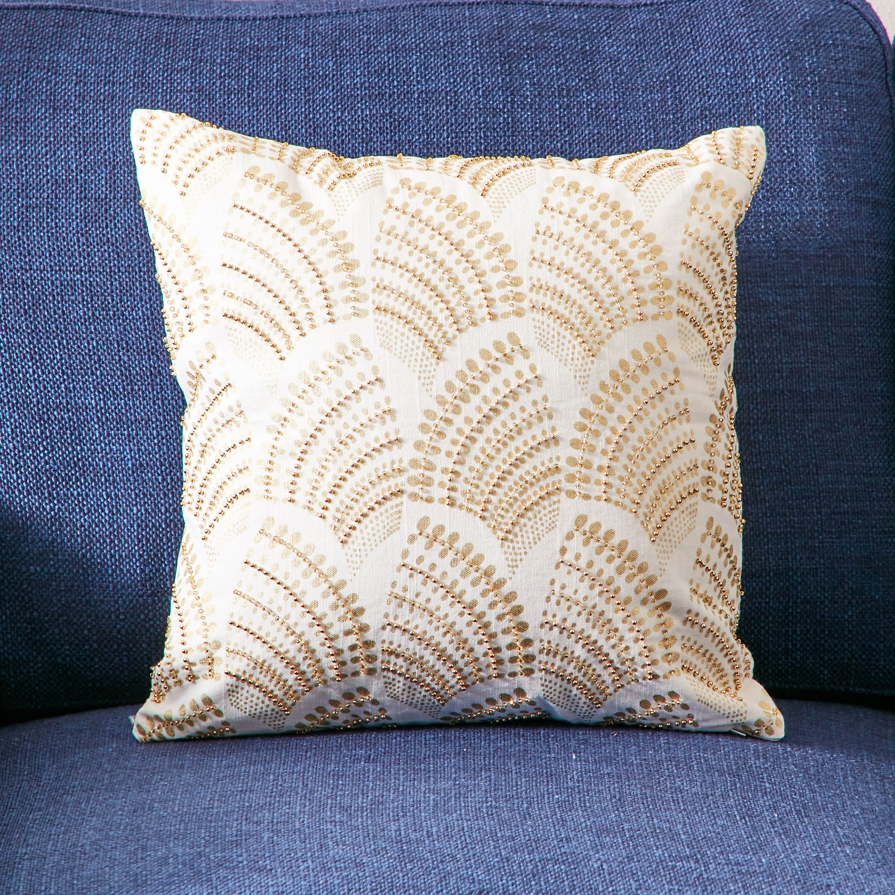 Ilona Foil and Beaded Cushion Cover 40x40 cm