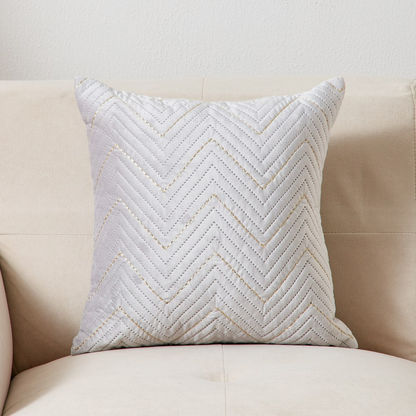 Ganora Zari Embroidered Cushion Cover - 40x40 cms