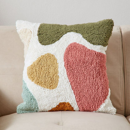 Primrose Tufted Embroidered Filled Cushion - 45x45 cm