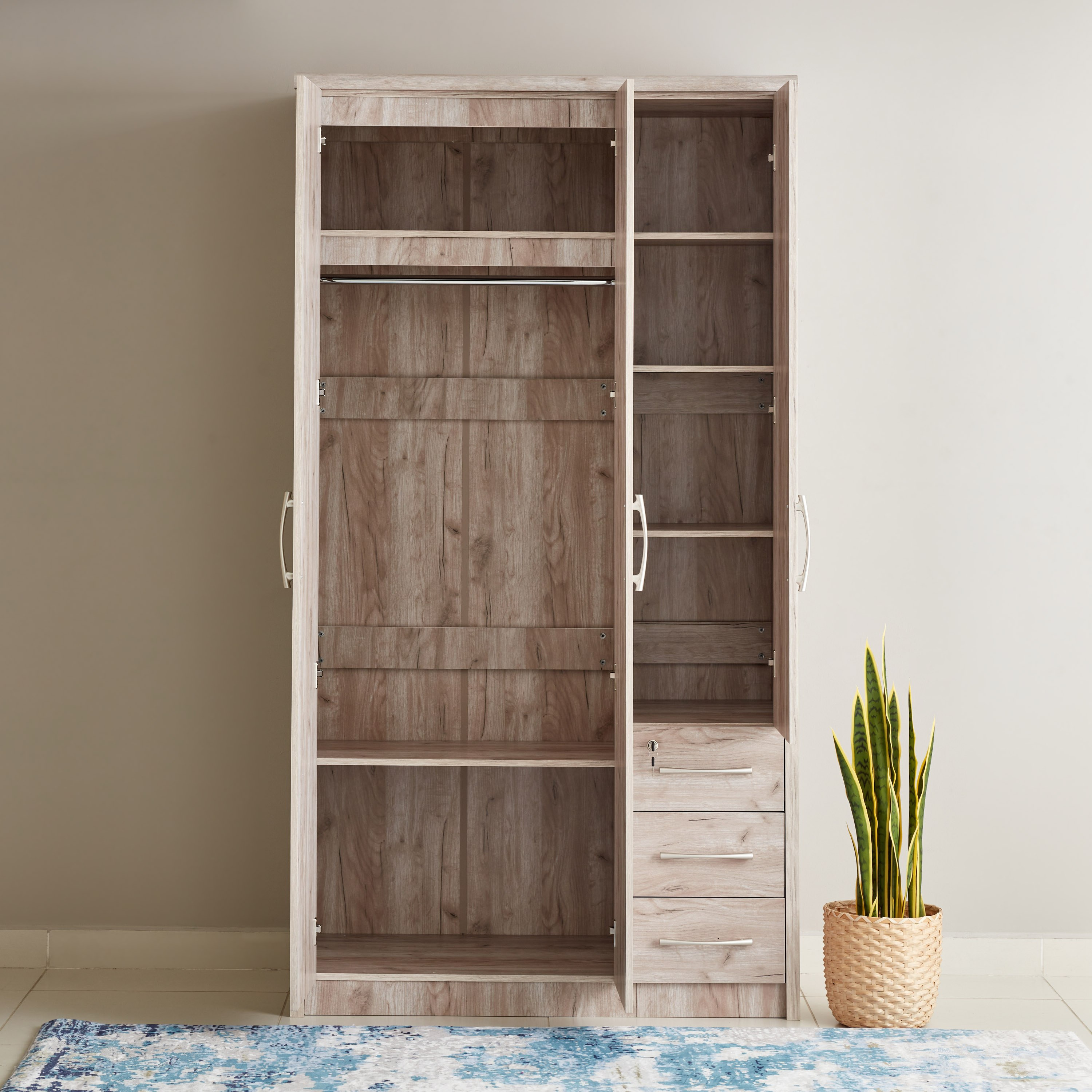 خزانة ملابس 3 أبواب بمرآة و3 أدراج من تشيلسي-hbxfurniture-wardrobes-image-4