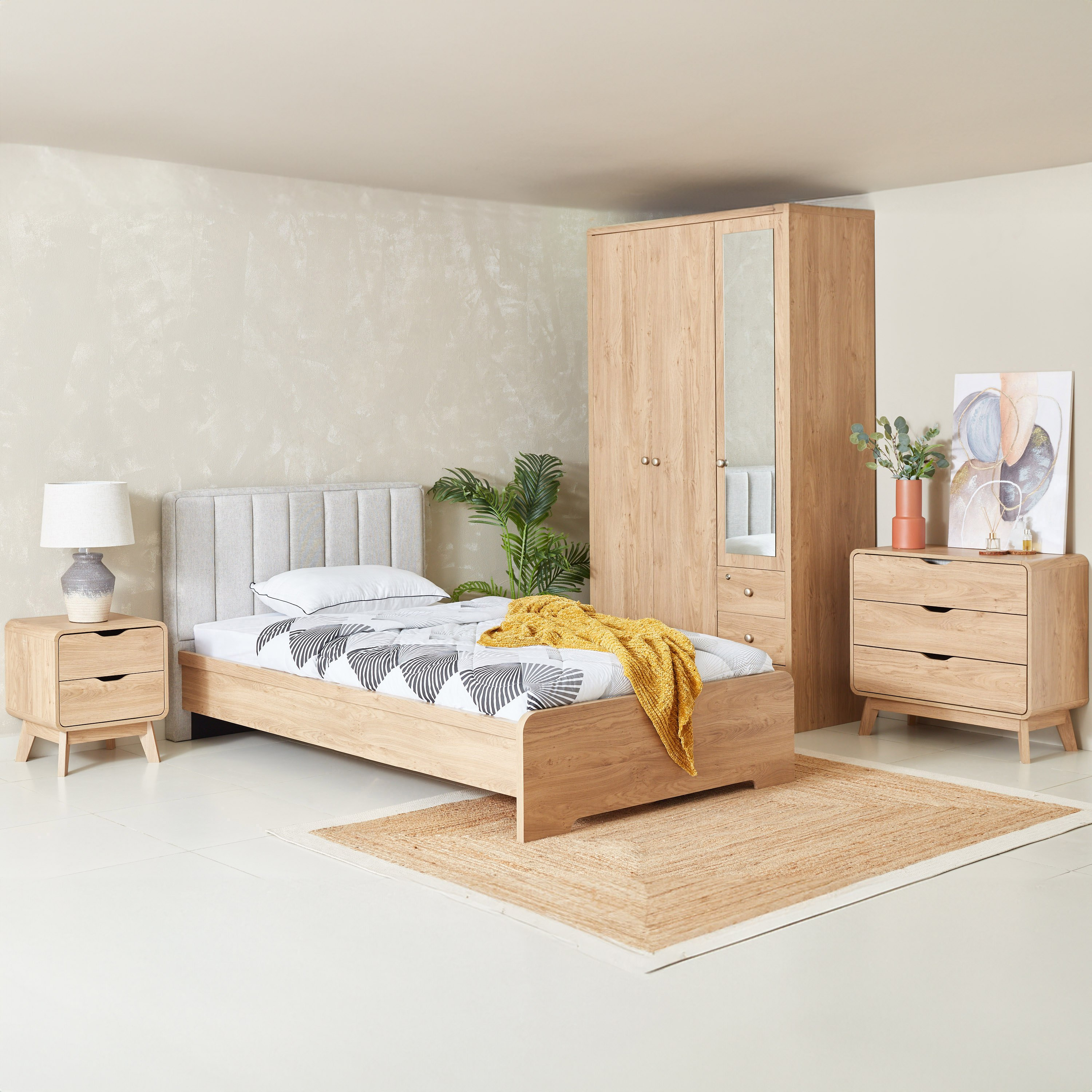 Nordica 3-Door Wardrobe with Mirror and 3 Drawers-hbxfurniture-wardrobes-image-13
