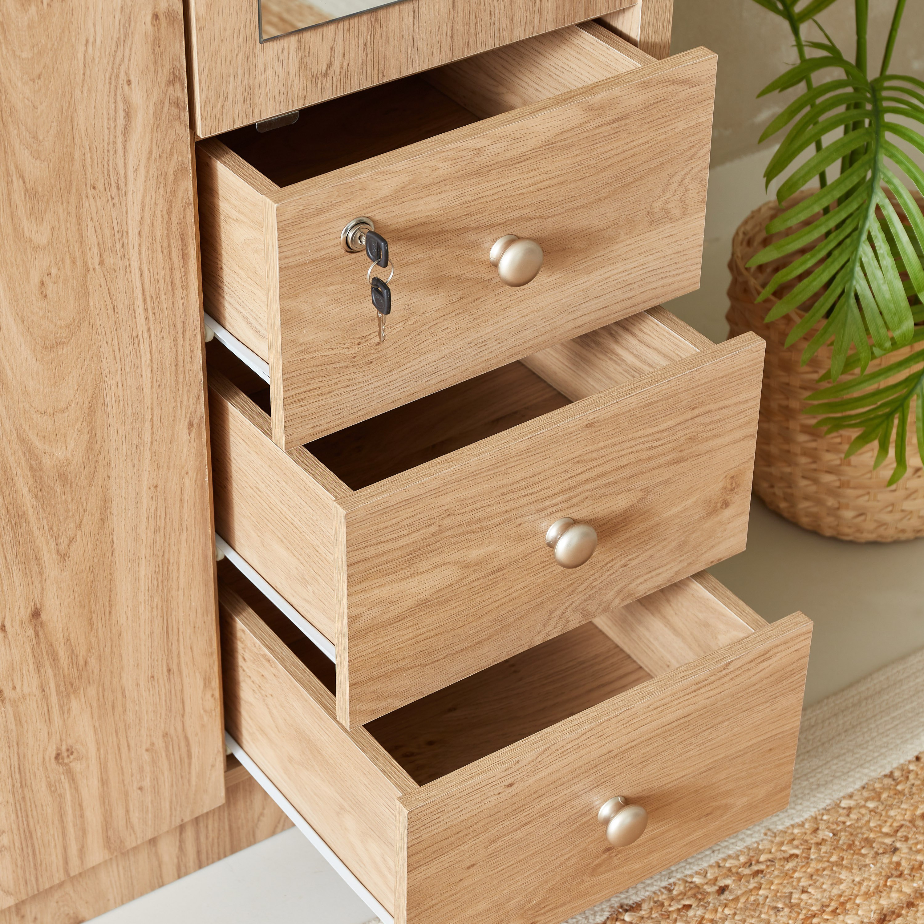 Nordica 3-Door Wardrobe with Mirror and 3 Drawers-hbxfurniture-wardrobes-image-10