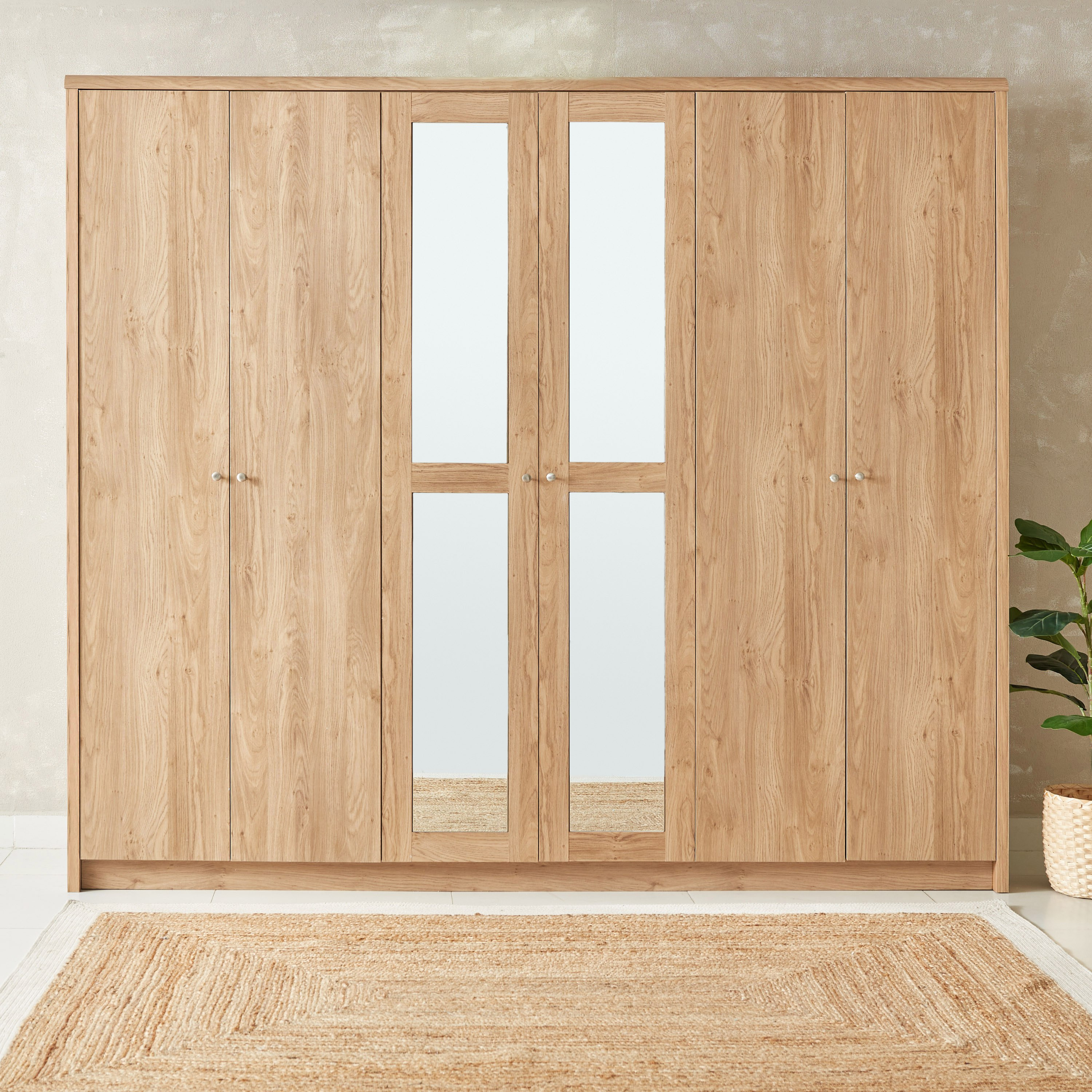 خزانة ملابس 6 أبواب بمرآة من نورديكا-hbxfurniture-wardrobes-image-1
