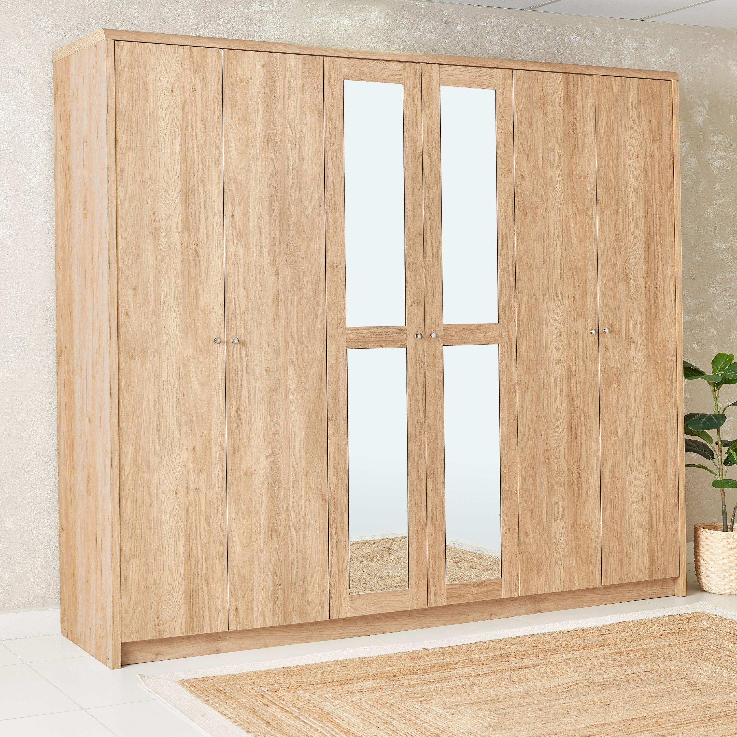 خزانة ملابس 6 أبواب بمرآة من نورديكا-hbxfurniture-wardrobes-image-2
