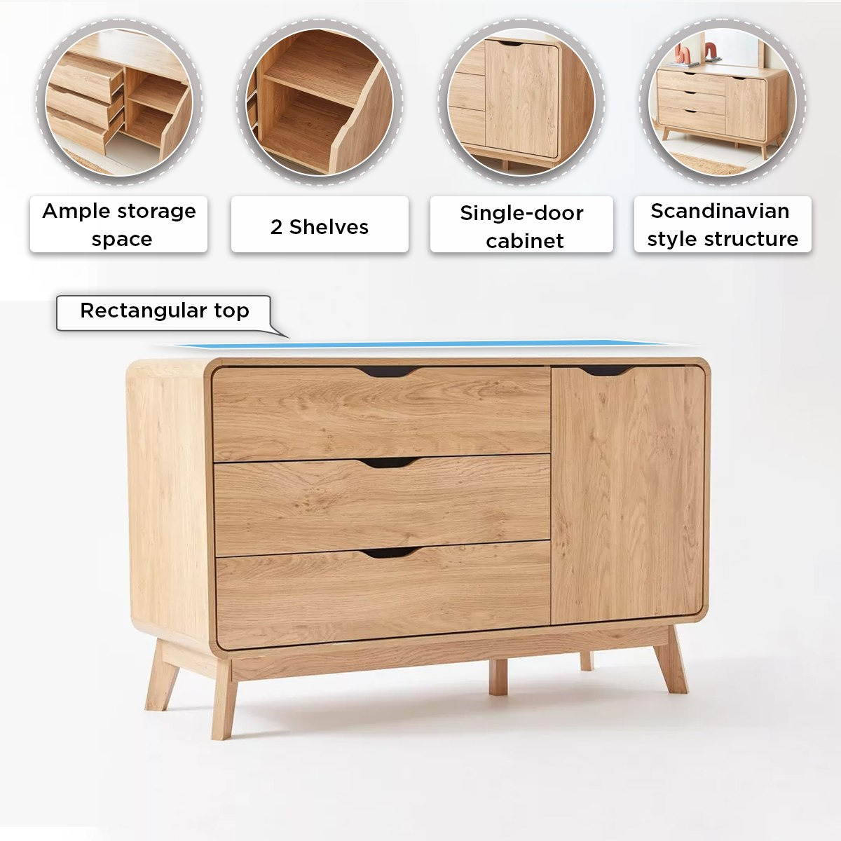 Nordica 3-Drawer 1-Door Master Dresser without Mirror -hbxfurniture-bedroom-dressersandmirrors-image-6