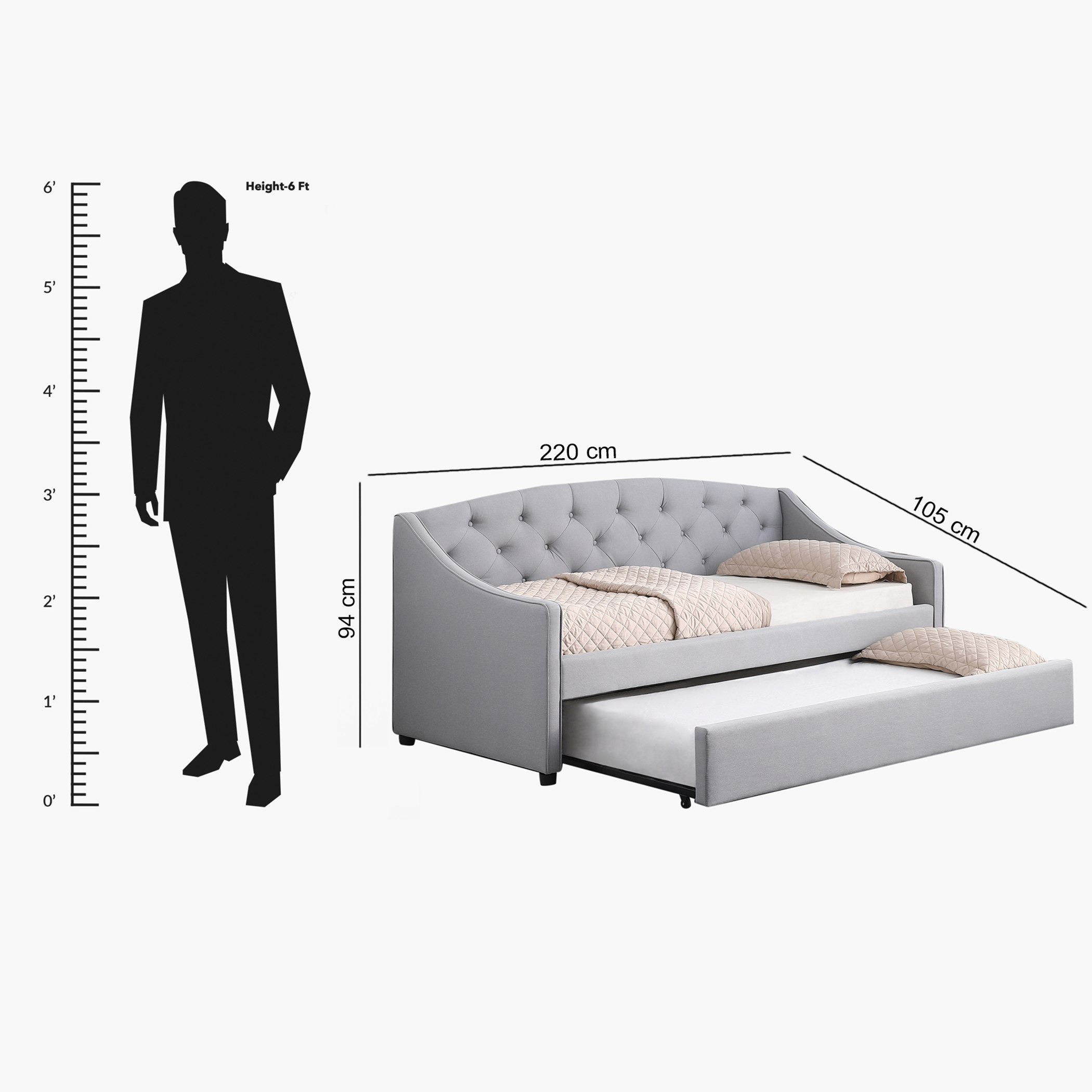 سرير نهاري مع وحدة قابلة للسحب من نورديكا - 90x200 سم-hbxbedroom-bedsandbedsets-daybeds-image-6