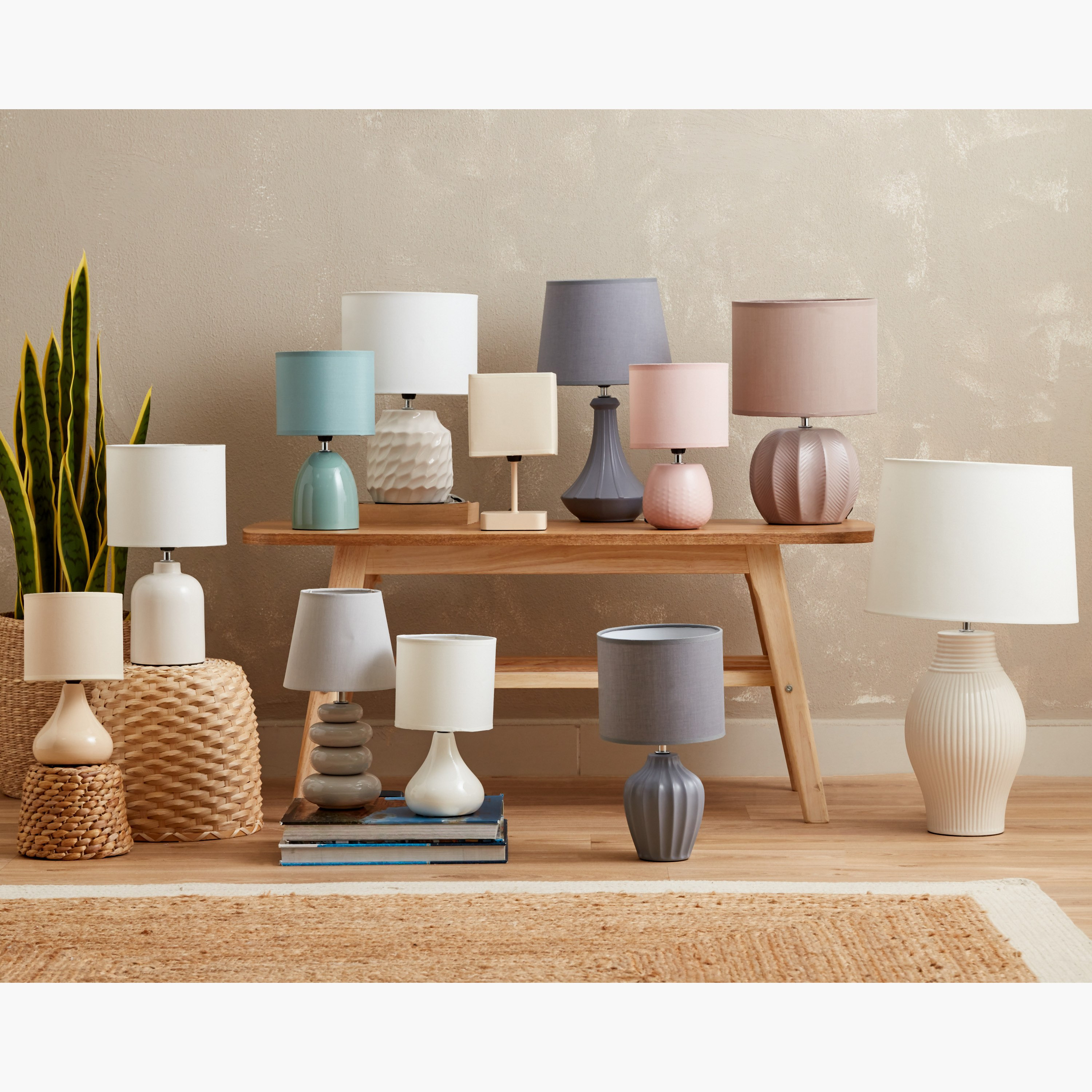 مصباح طاولة سيراميك من كلارك - 14x14x23 سم-hbxlivingroom-lighting-tablelamps-image-5