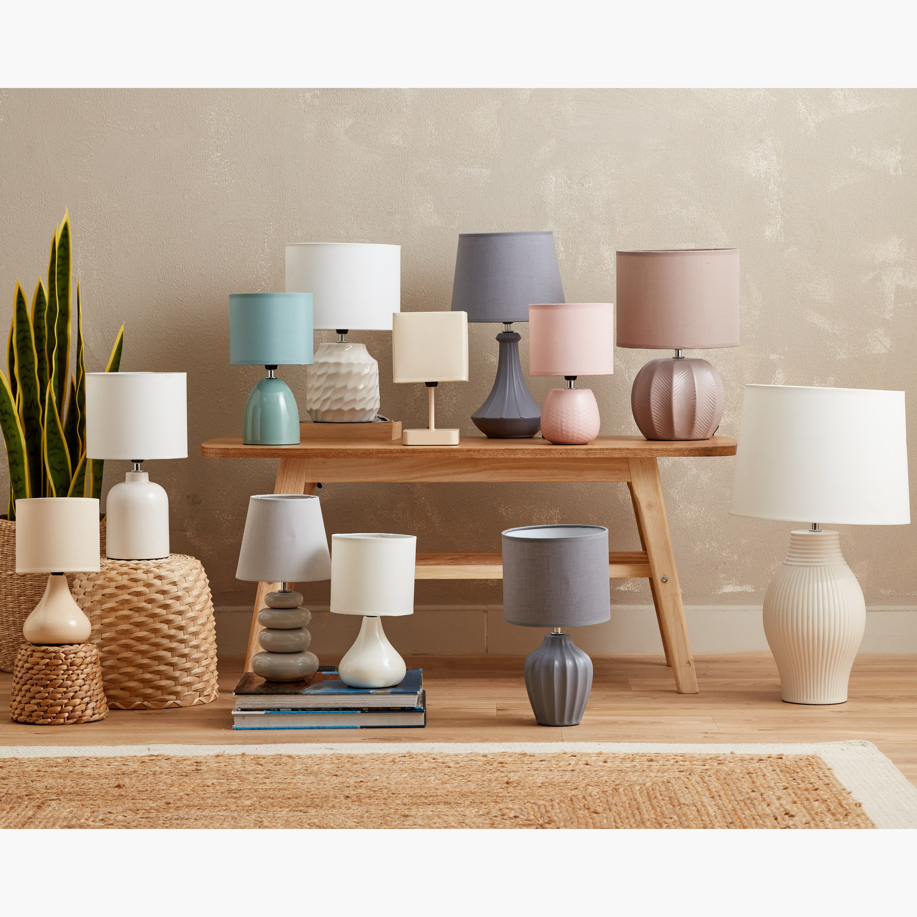 مصباح طاولة سيراميك من كلارك - 14x14x23 سم-hbxlivingroom-lighting-tablelamps-image-7