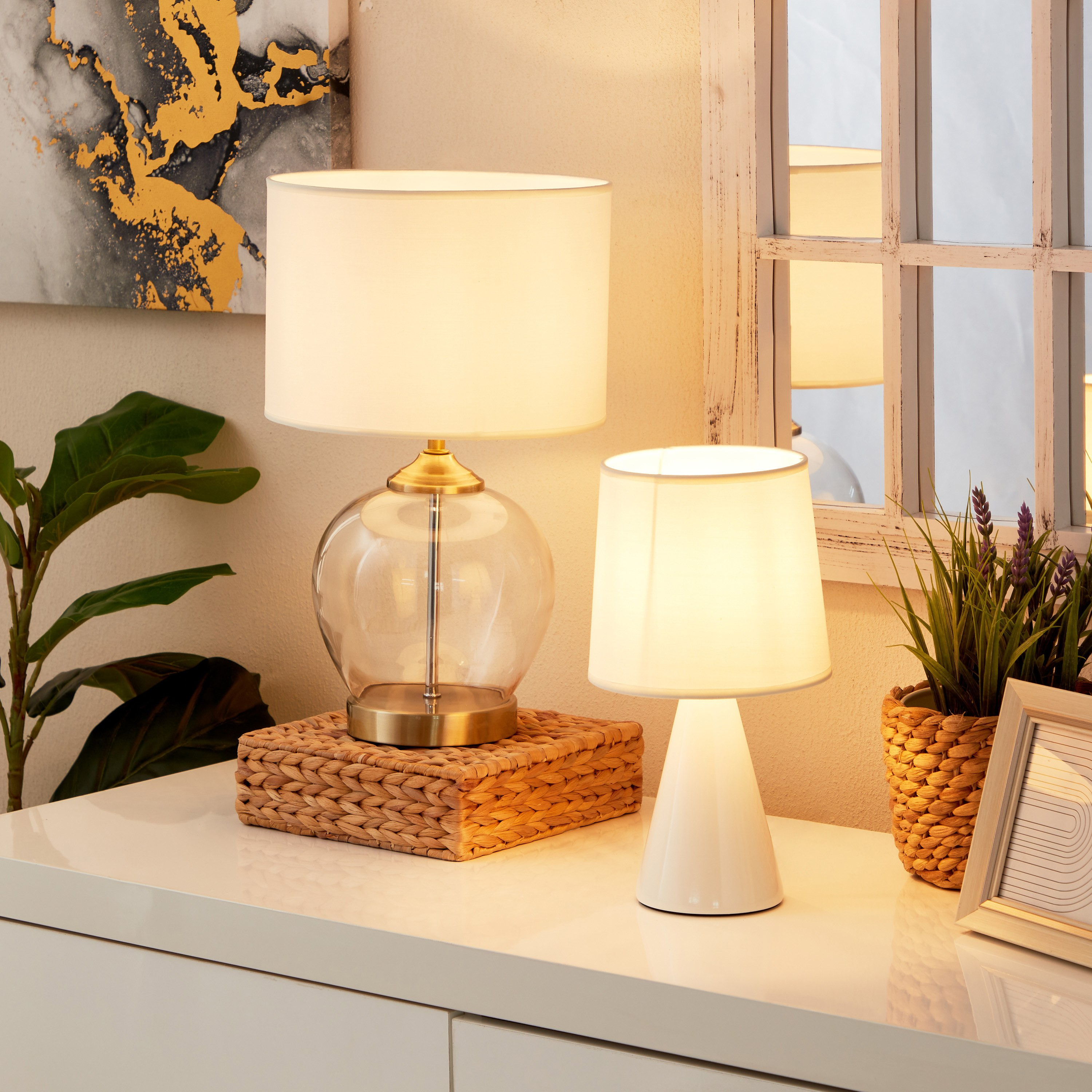 مصباح طاولة سيراميك من كلارك - 17x17x30 سم-hbxlivingroom-lighting-tablelamps-image-5