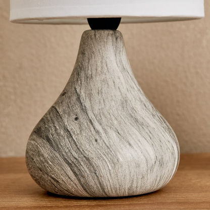 Clarc Ceramic Table Lamp with Marble Effect - 14x14x23 cms