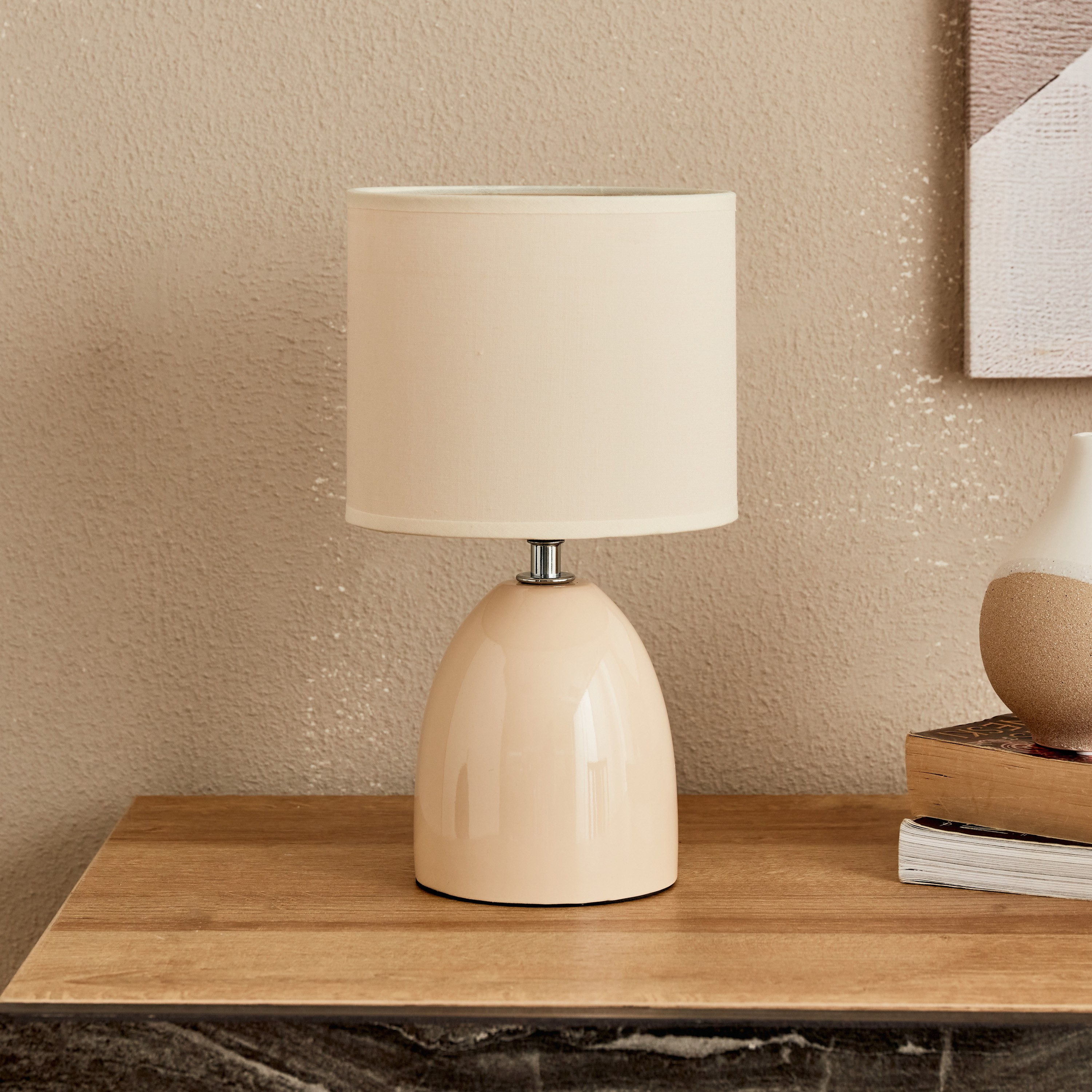 مصباح طاولة سيراميك من كلارك - 15.5x15.5x27.5 سم-hbxlivingroom-lighting-tablelamps-image-1