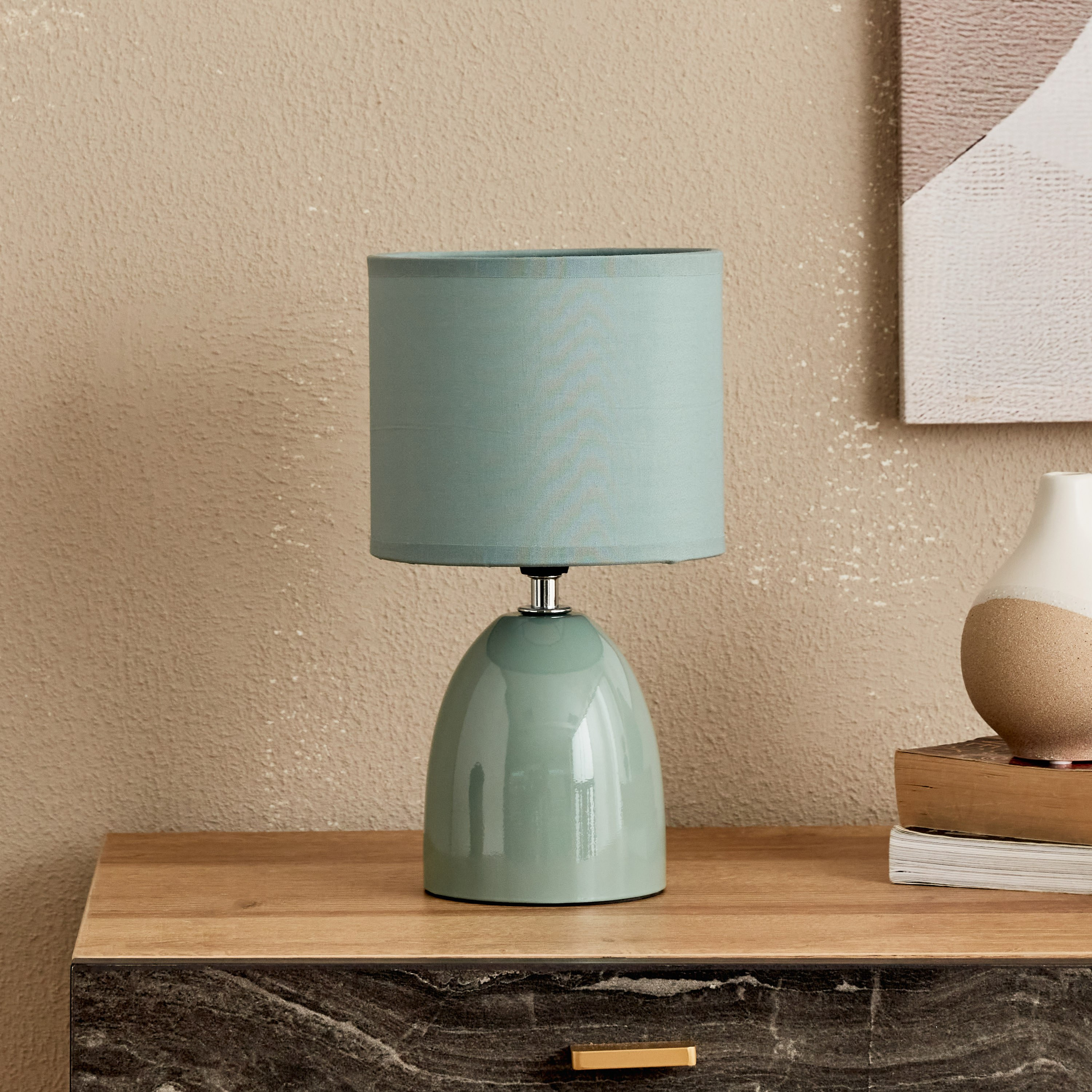 مصباح طاولة سيراميك من كلارك - 15.5x15.5x27.5 سم-hbxlivingroom-lighting-tablelamps-image-1