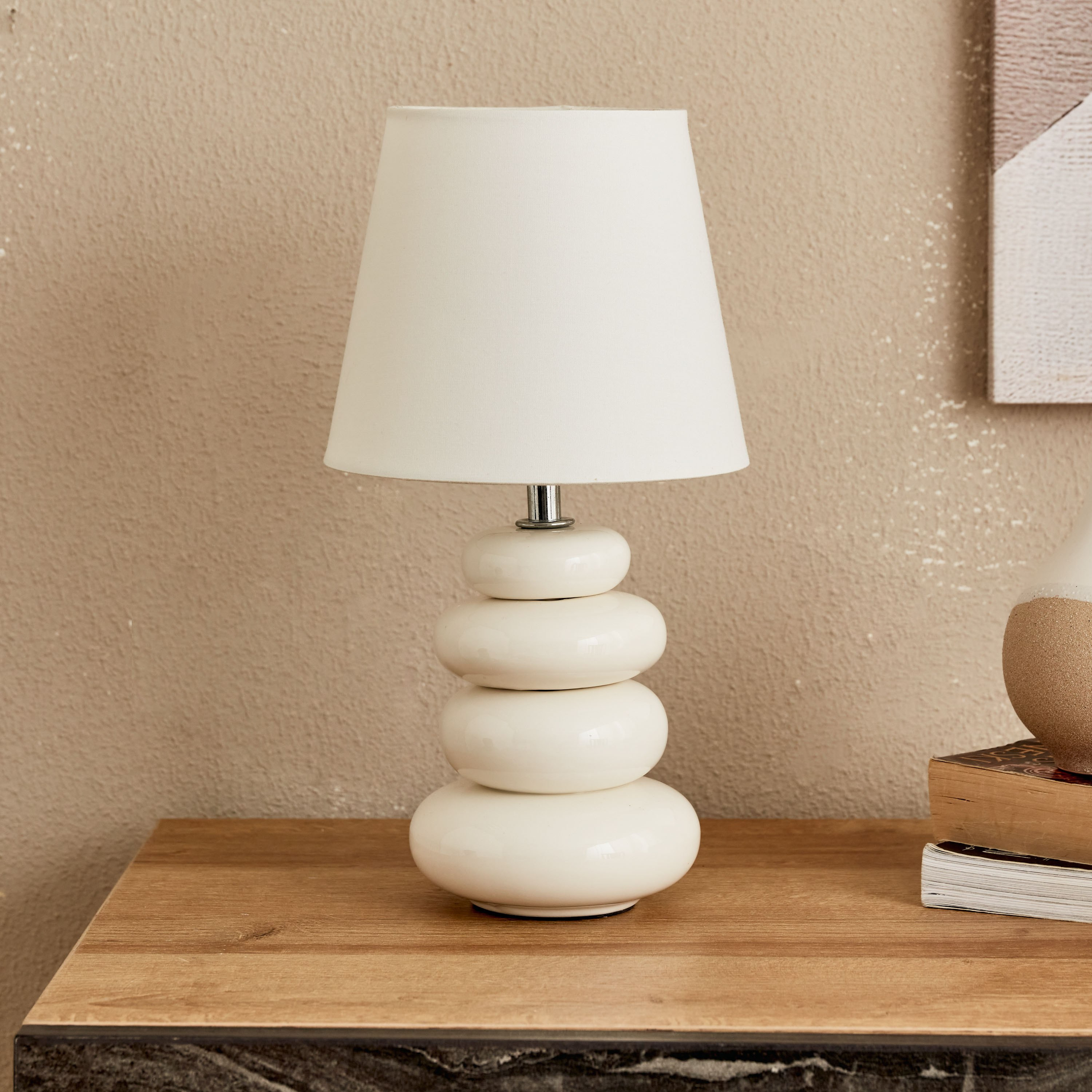 مصباح طاولة سيراميك من كلارك - 17x17x30 سم-hbxlivingroom-lighting-tablelamps-image-1