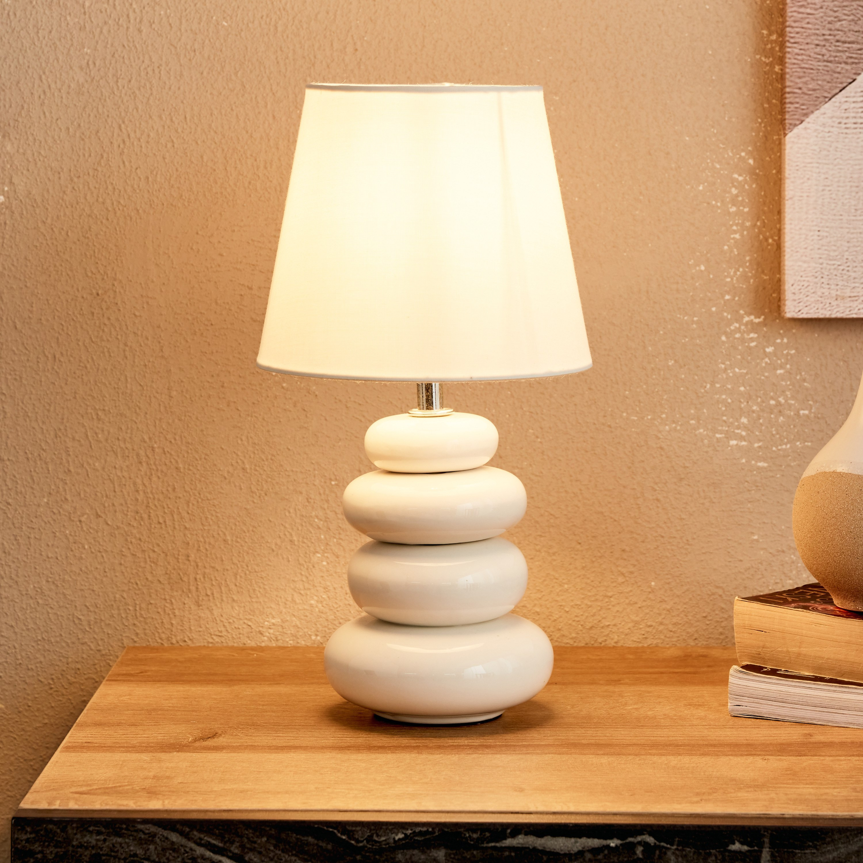 مصباح طاولة سيراميك من كلارك - 17x17x30 سم-hbxlivingroom-lighting-tablelamps-image-2