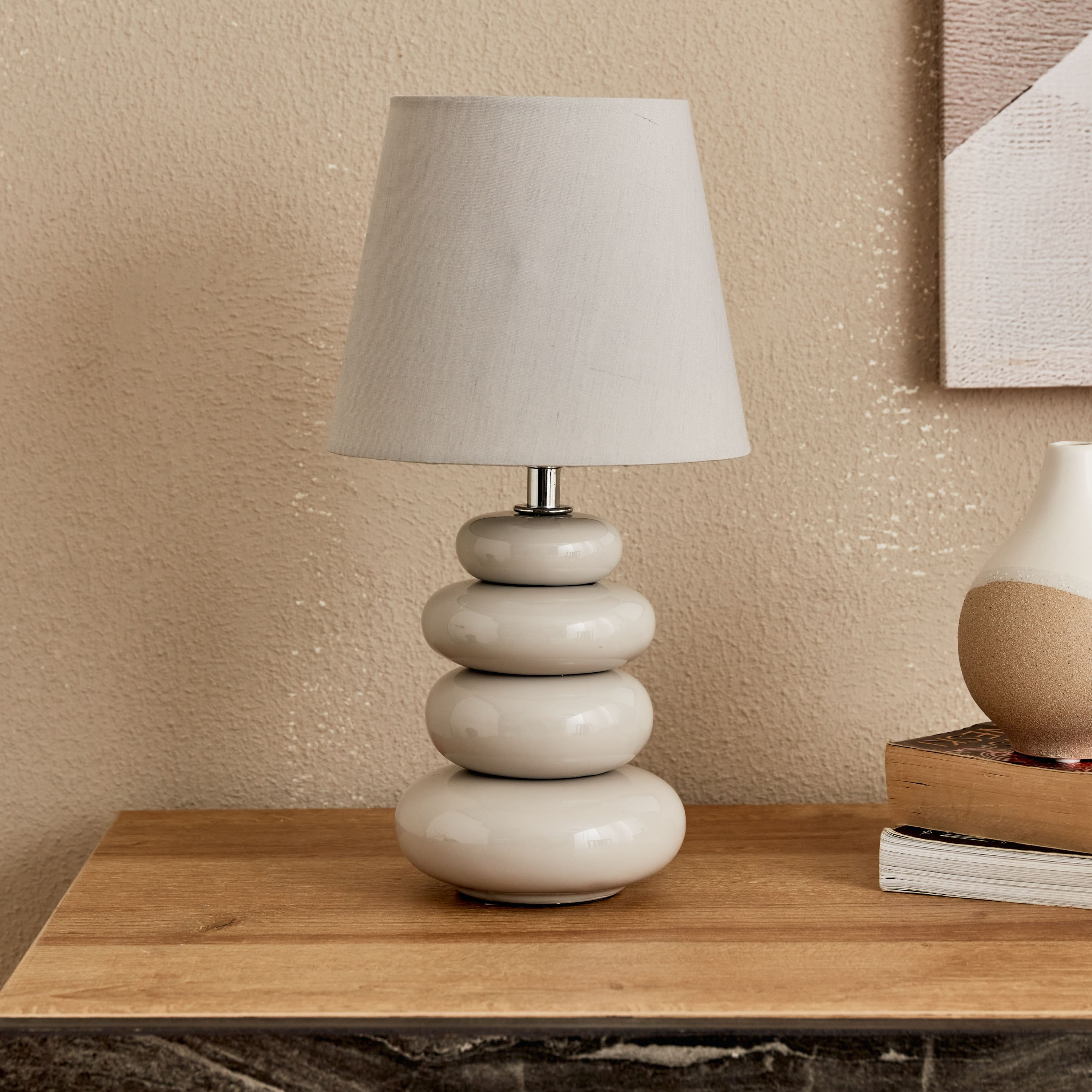 مصباح طاولة سيراميك من كلارك - 17x17x30 سم-hbxlivingroom-lighting-tablelamps-image-1