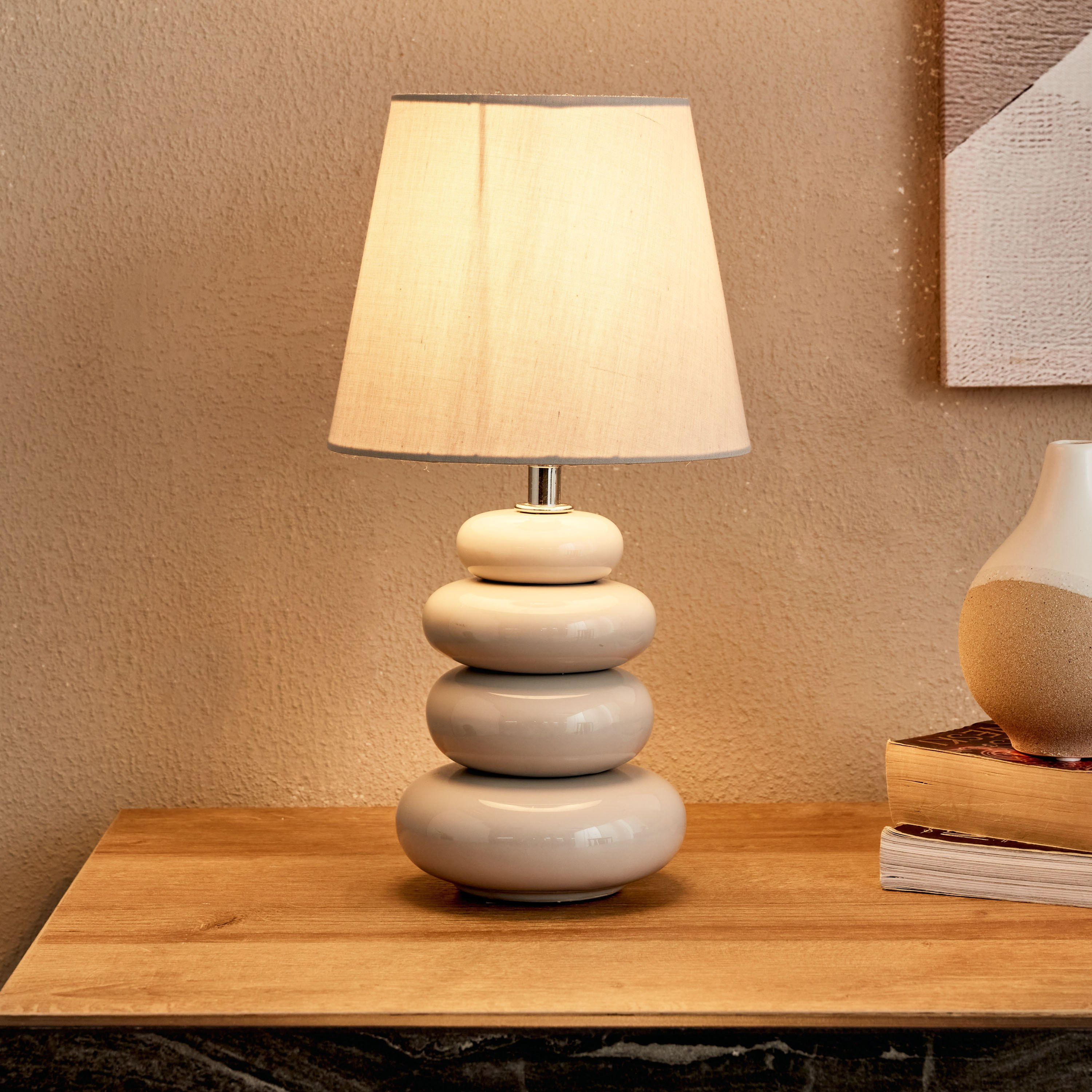 مصباح طاولة سيراميك من كلارك - 17x17x30 سم-hbxlivingroom-lighting-tablelamps-image-2