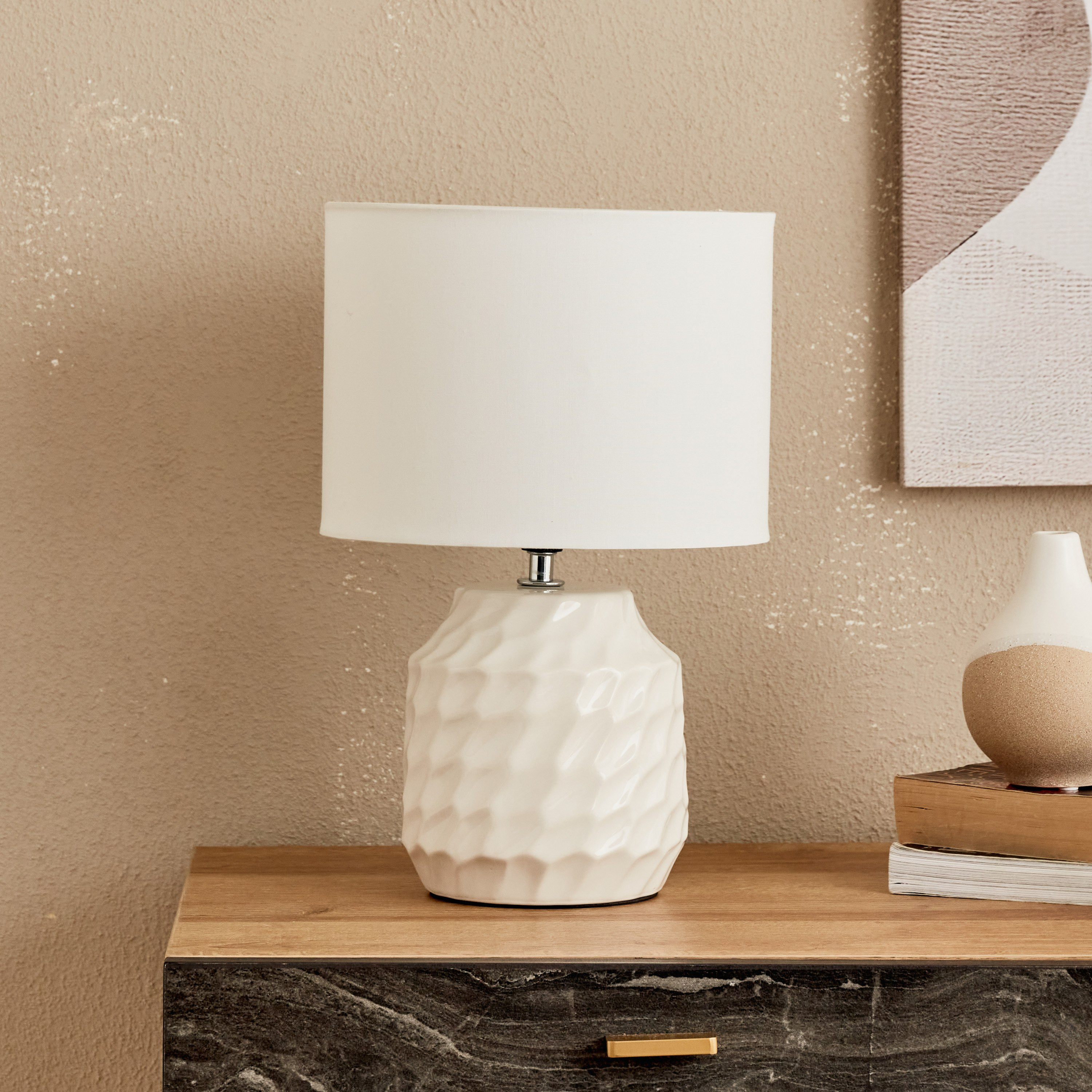 مصباح طاولة سيراميك من كلارك - 22x22x33.5 سم-hbxlivingroom-lighting-tablelamps-image-1
