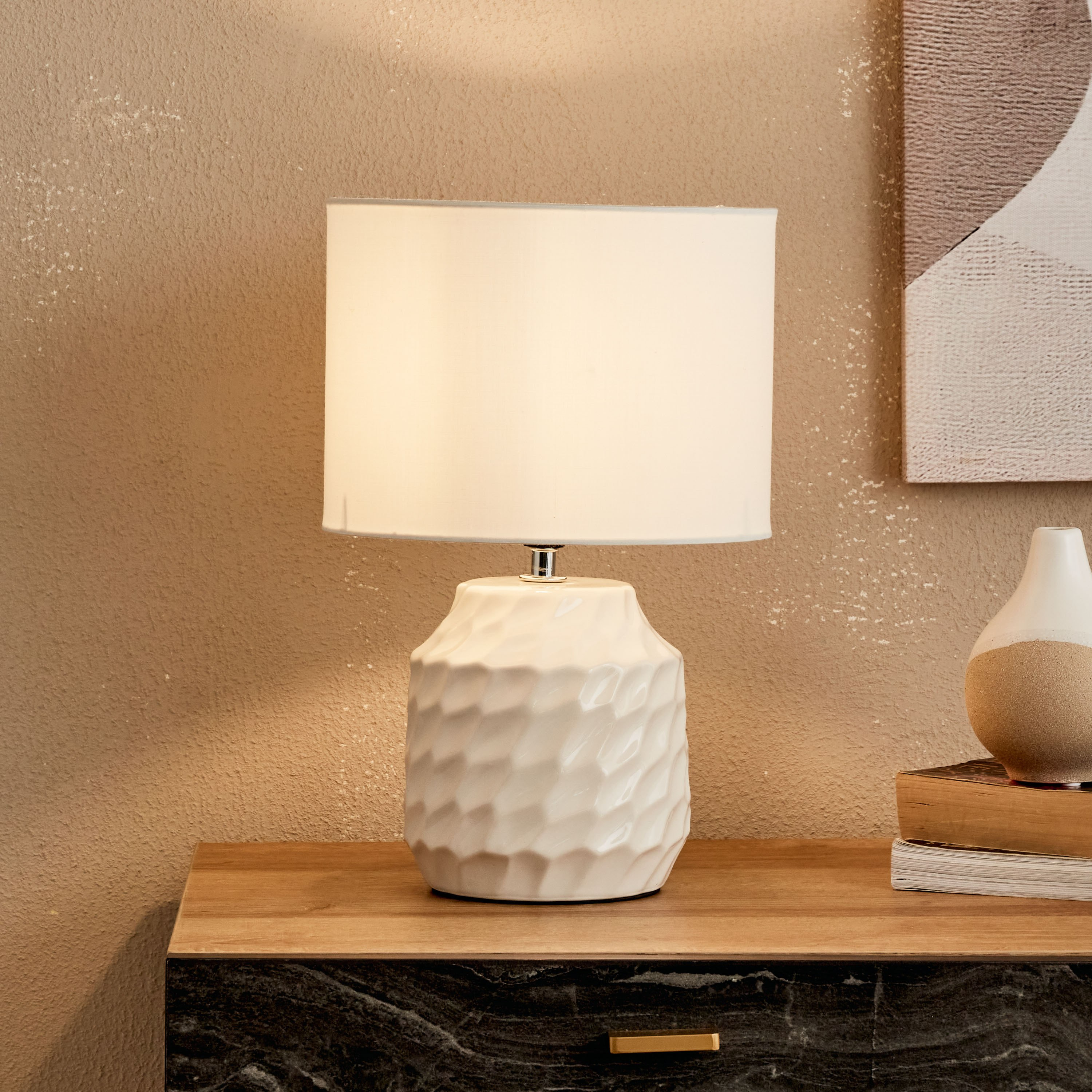 مصباح طاولة سيراميك من كلارك - 22x22x33.5 سم-hbxlivingroom-lighting-tablelamps-image-2