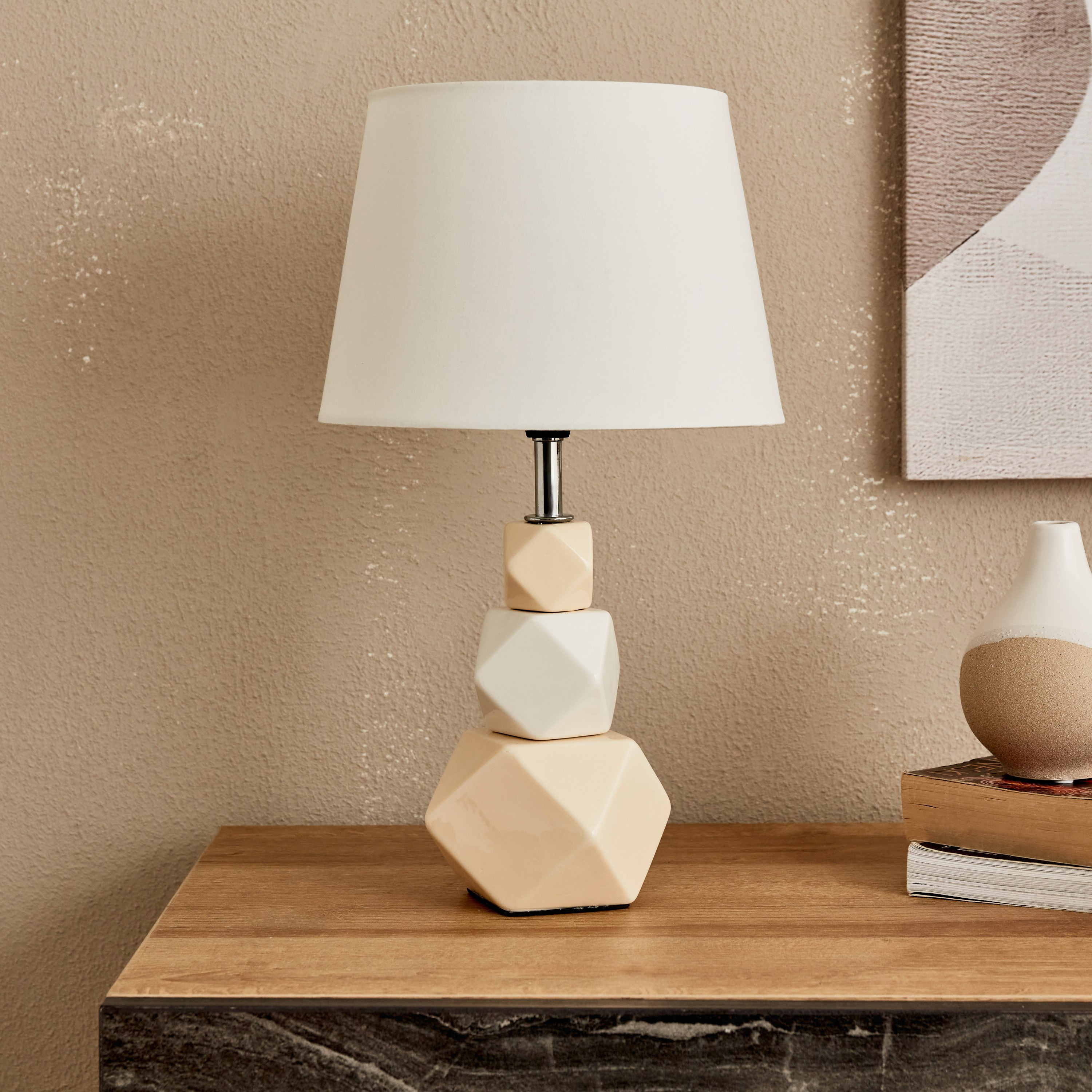 مصباح طاولة سيراميك من كلارك - 21.5x21.5x38 سم-hbxlivingroom-lighting-tablelamps-image-1
