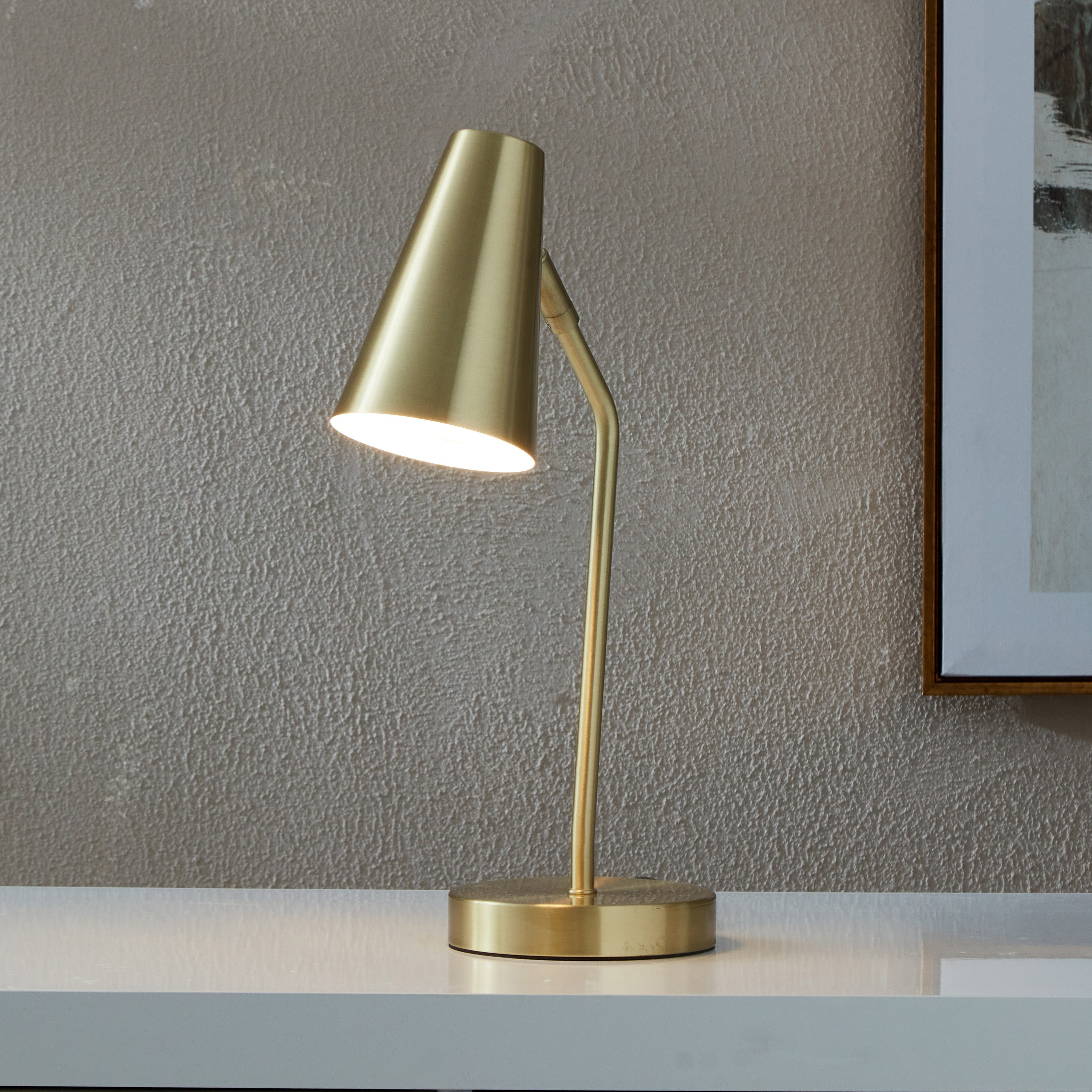 مصباح طاولة زجاج ومعدن من كلارك - 19x13x38 سم-hbxlivingroom-lighting-tablelamps-image-2