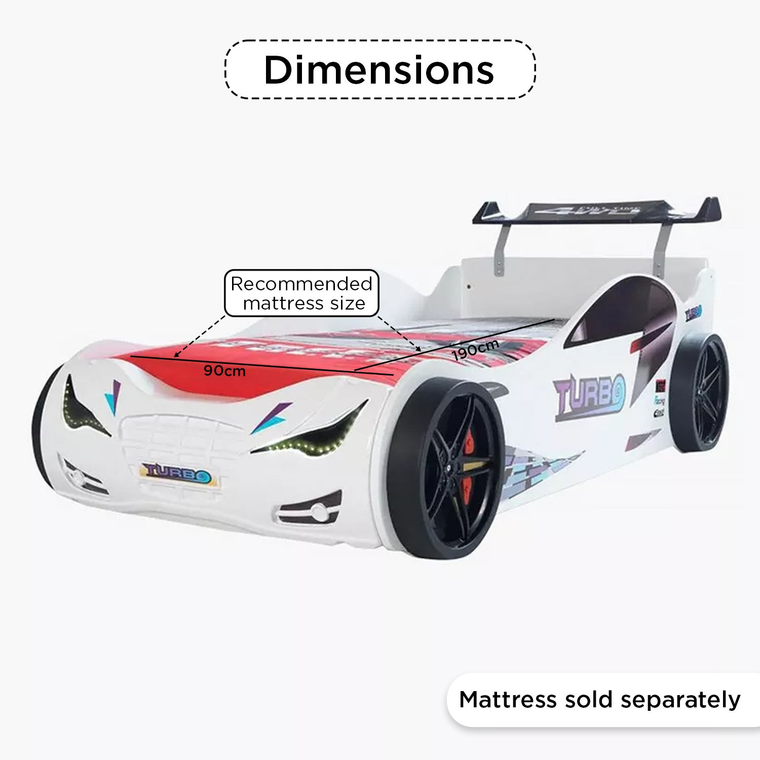 Vanilla Turbo Single Car Bed - 90x190 cm-hbxfurniture-bedsandbedsets-beds-single-image-7