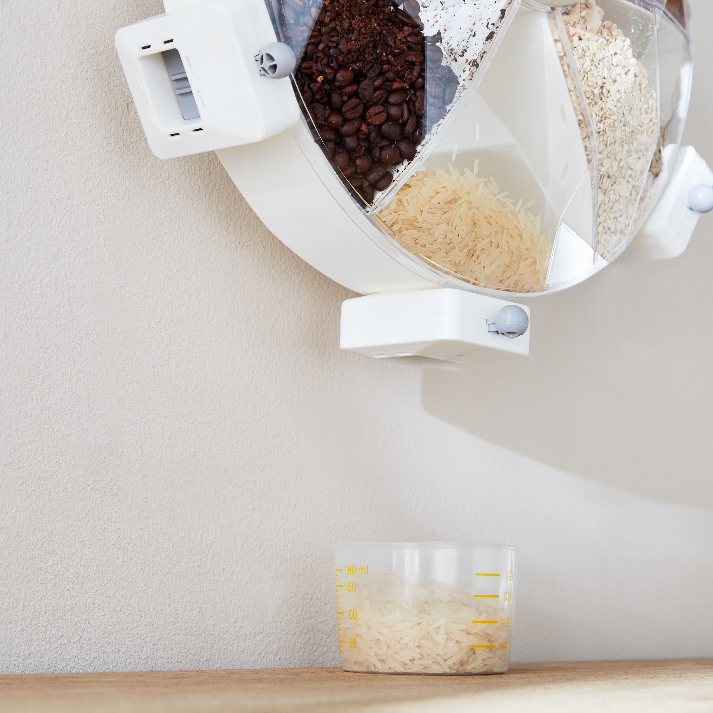 Essential Wall Mounted Rotatable 6-in-1 Grain Storage Container - 38.5x15x34.7 cm-hbxhomeware-hbxkitchen-image-3